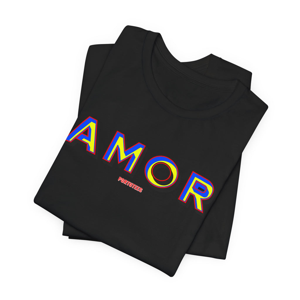 AMOR Graphic Tee — Colorful Retro Love T-Shirt