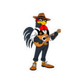 Fado Rooster Musician Vinyl Decal | Fun Wall Decoration, Cool Laptop Sticker, Unique Gift for Musicians, Chicken Lover Decor