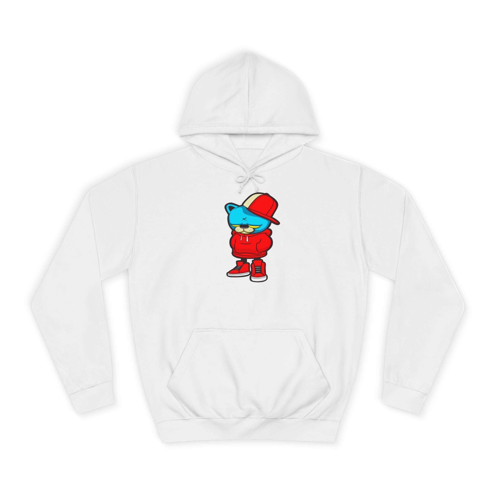 Trendy Cartoon Cat Hoodie | Unisex Streetwear, College Apparel, Graphic Hooded Sweatshirt, Cute Gift for Him or Her