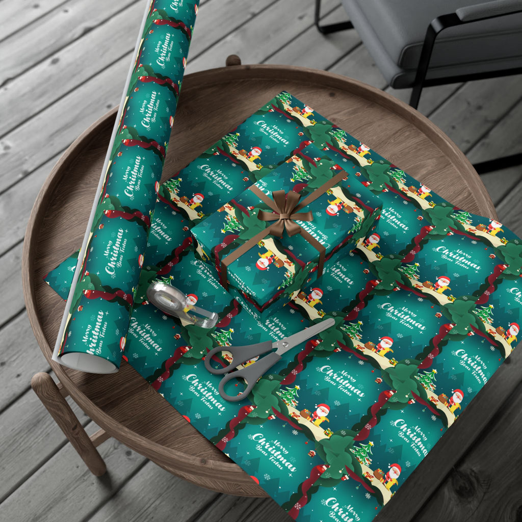 Boas Festas Merry Christmas Gift Wrap Papers, Holiday Wrapping Paper, Eco-Friendly Packaging, Merry Christmas Decor, Gift Presentation