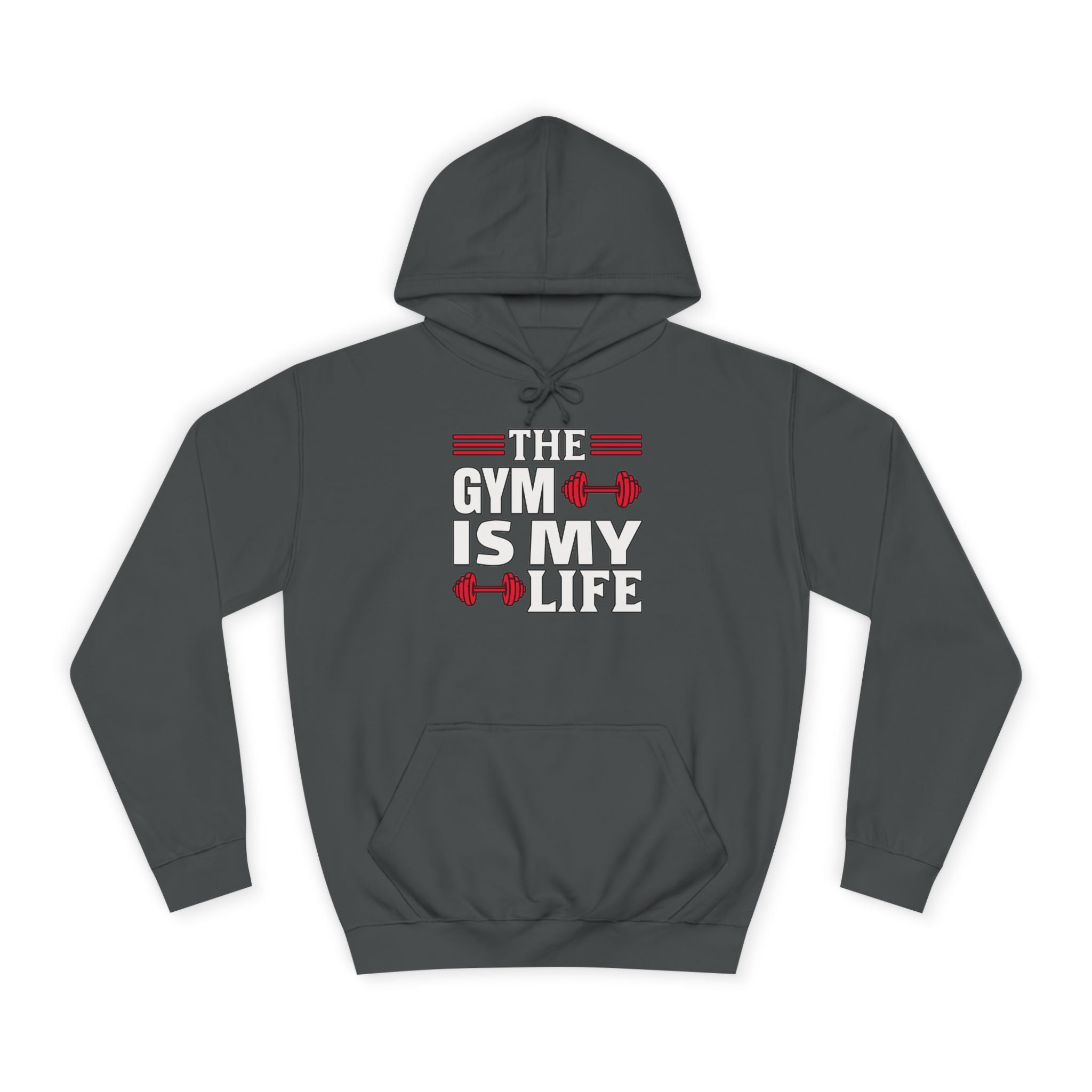 Gym Life Unisex Hoodie, Workout Sweatshirt, Fitness Apparel, Gift for Gym Lovers, College Casual Wear