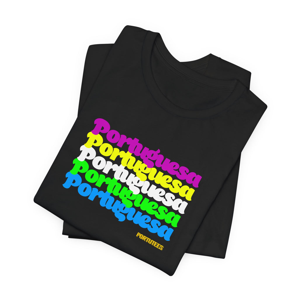 Portuguese Retro Rainbow Tee — "Portuguesa" Graphic T-Shirt