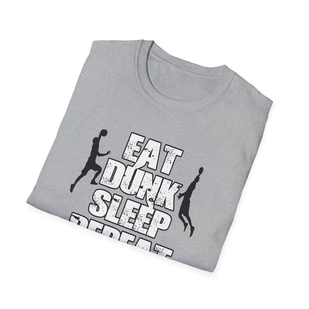 Sporty Unisex T-Shirt - "Eat Dunk Sleep Repeat" - Perfect for Basketball Lovers, Workout, Gym Wear, Casual Style, Sports Fan