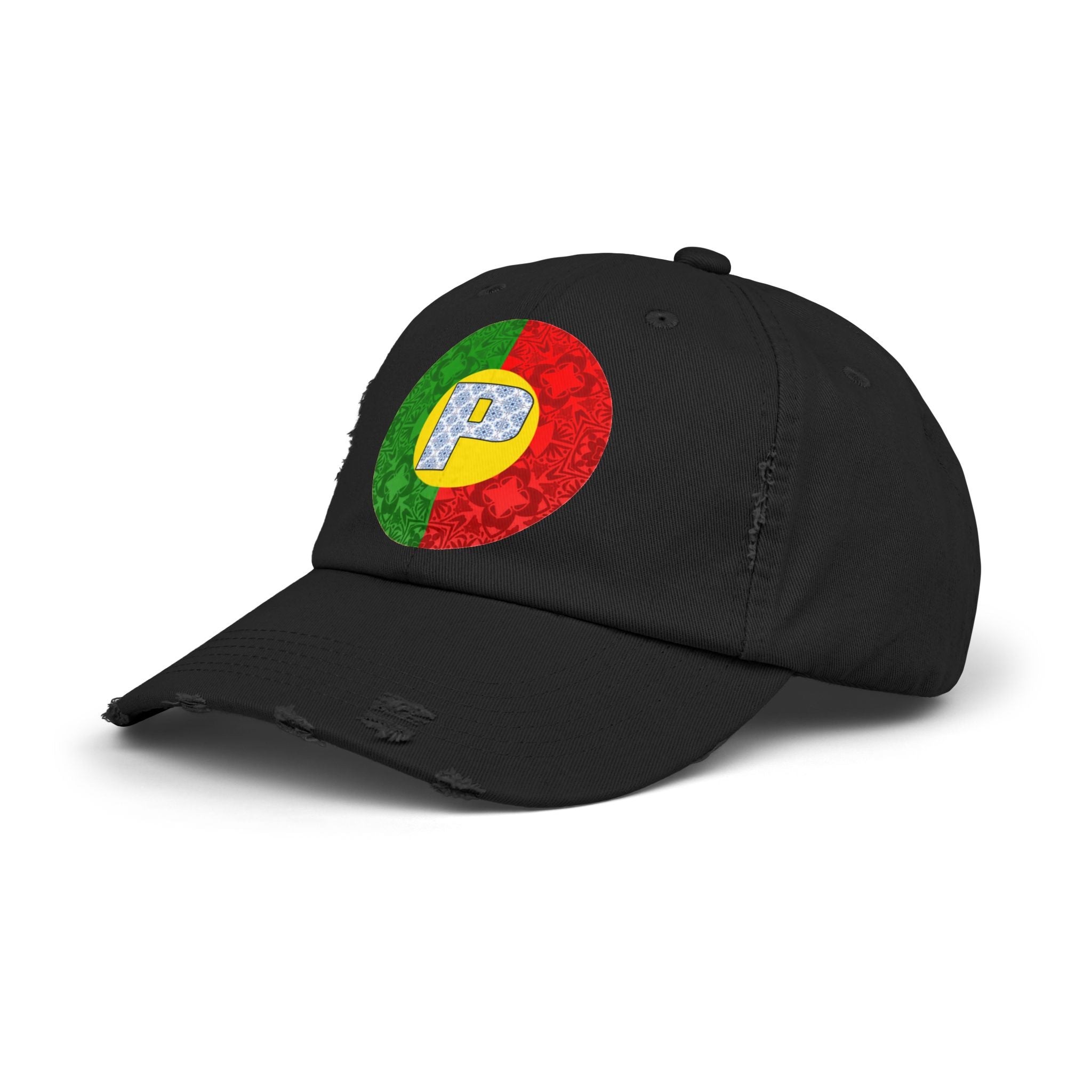 PORTUGAL Unisex Distressed Cap Colorful Portugal Flag Design, Perfect for Casual Outfits, Gift for Sports Fans, Summer Accessories, Festival
