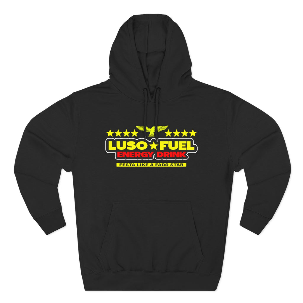 Luso Fuel Hoodie, Cozy Fleece Sweatshirt, Casual Streetwear, Gift for Athletes, Warm Winter Apparel, Sports Motivation Clothing