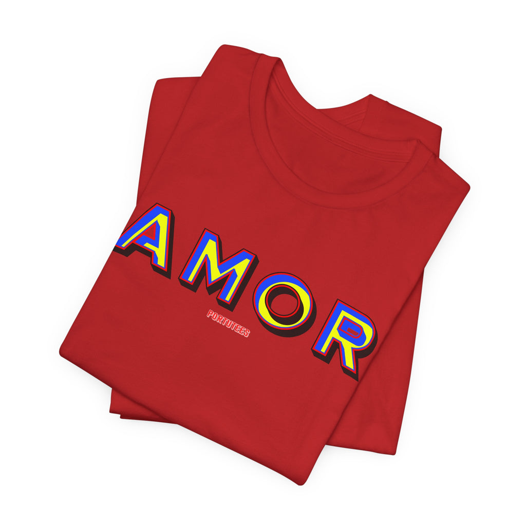 AMOR Graphic Tee — Colorful Retro Love T-Shirt