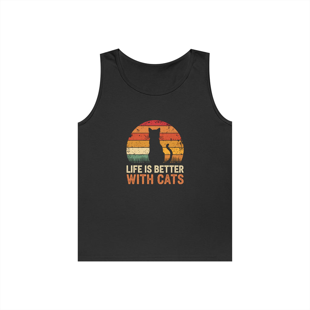 Life Is Better With Cats Tank Top, Cat Lover Gift, Unisex Cat Tank, Summer Shirt, Pet Lover Apparel, Gift for Cat Mom