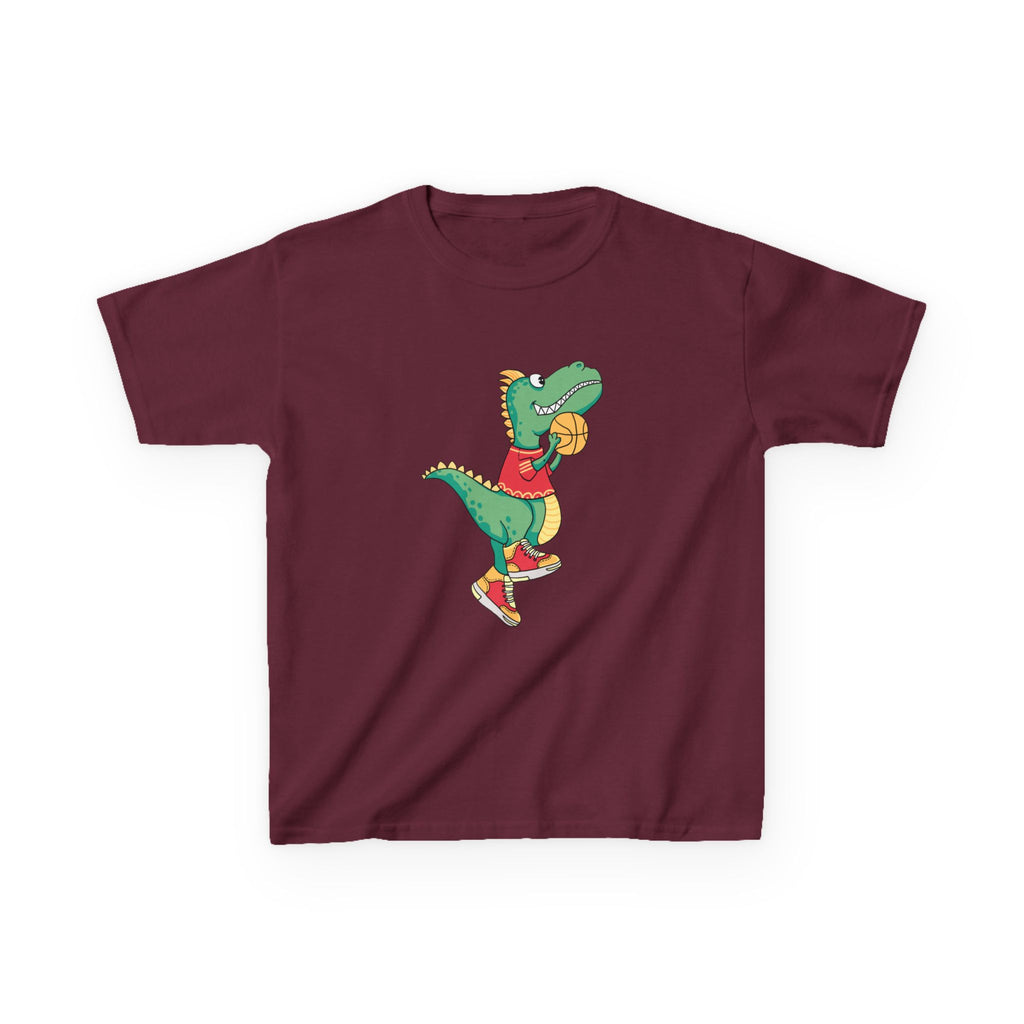Dinosaur Basketball Kids Tee Fun Graphic Tee for Boys & Girls, Perfect for Birthdays, Playdates, Sports Events, Summer