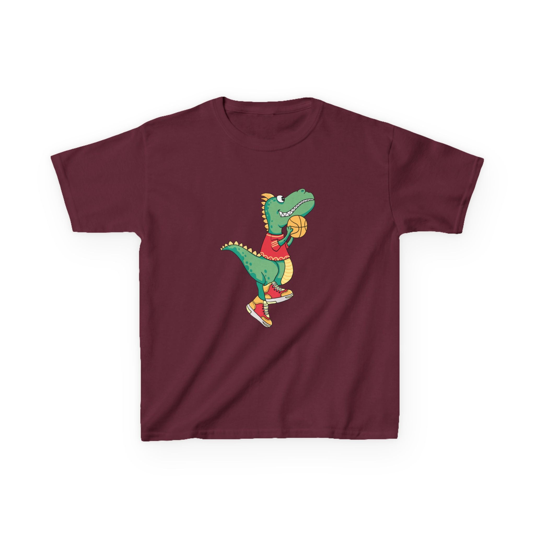 Dinosaur Basketball Kids Tee Fun Graphic Tee for Boys & Girls, Perfect for Birthdays, Playdates, Sports Events, Summer