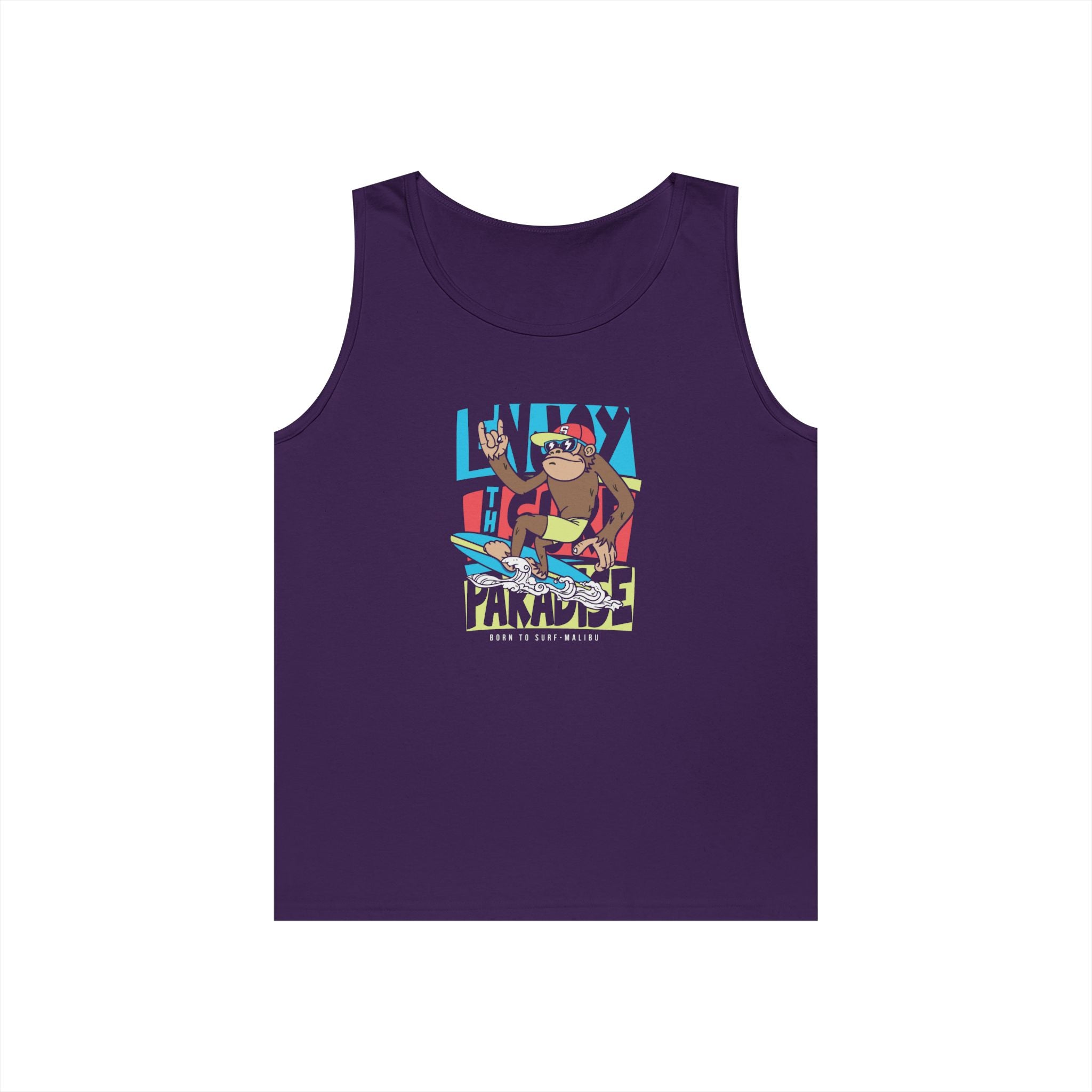 Lucky Paradise Unisex Heavy Cotton Tank Top, Summer Vibes Shirt, Fun Graphic Tee, Casual Wear, Beach Day Outfit, Gift for Him/Her