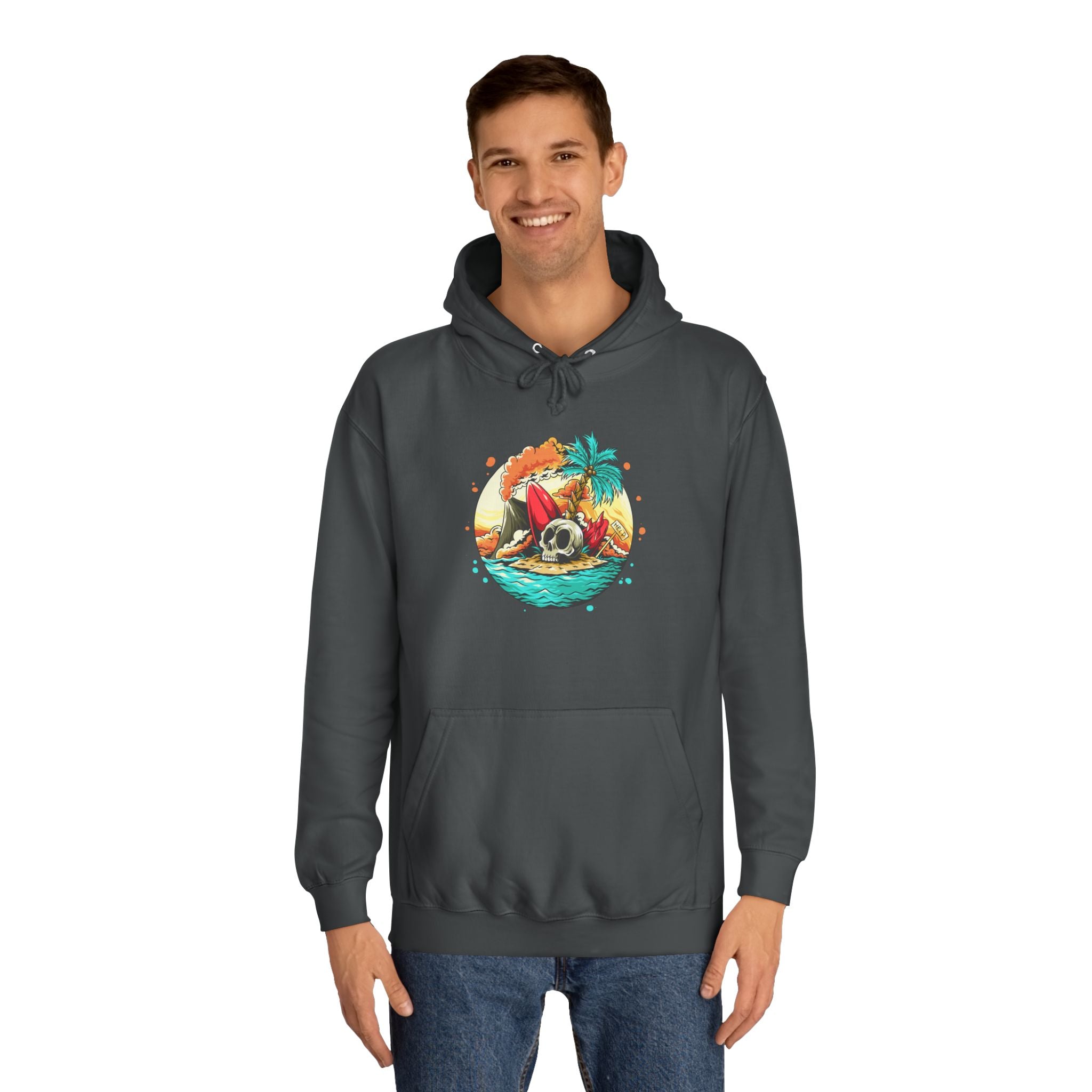 Tropical Paradise Unisex College Hoodie, Beach Vibes Sweatshirt, Summer Gift, Vacation Apparel, Cozy Hooded Pullover, Casual Wear