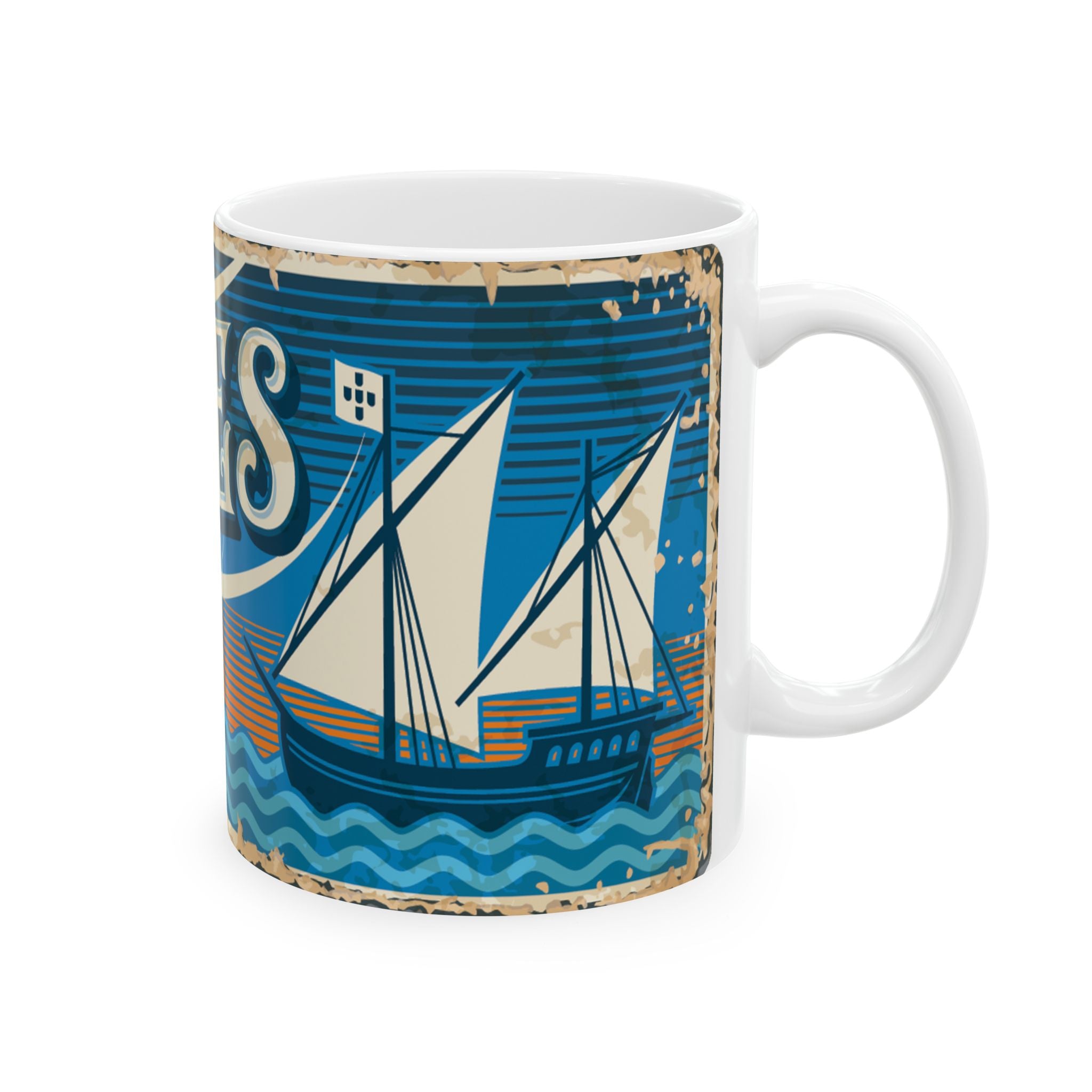 Azores Ceramic Mug - Vintage Sailboat Design (11oz, 15oz)