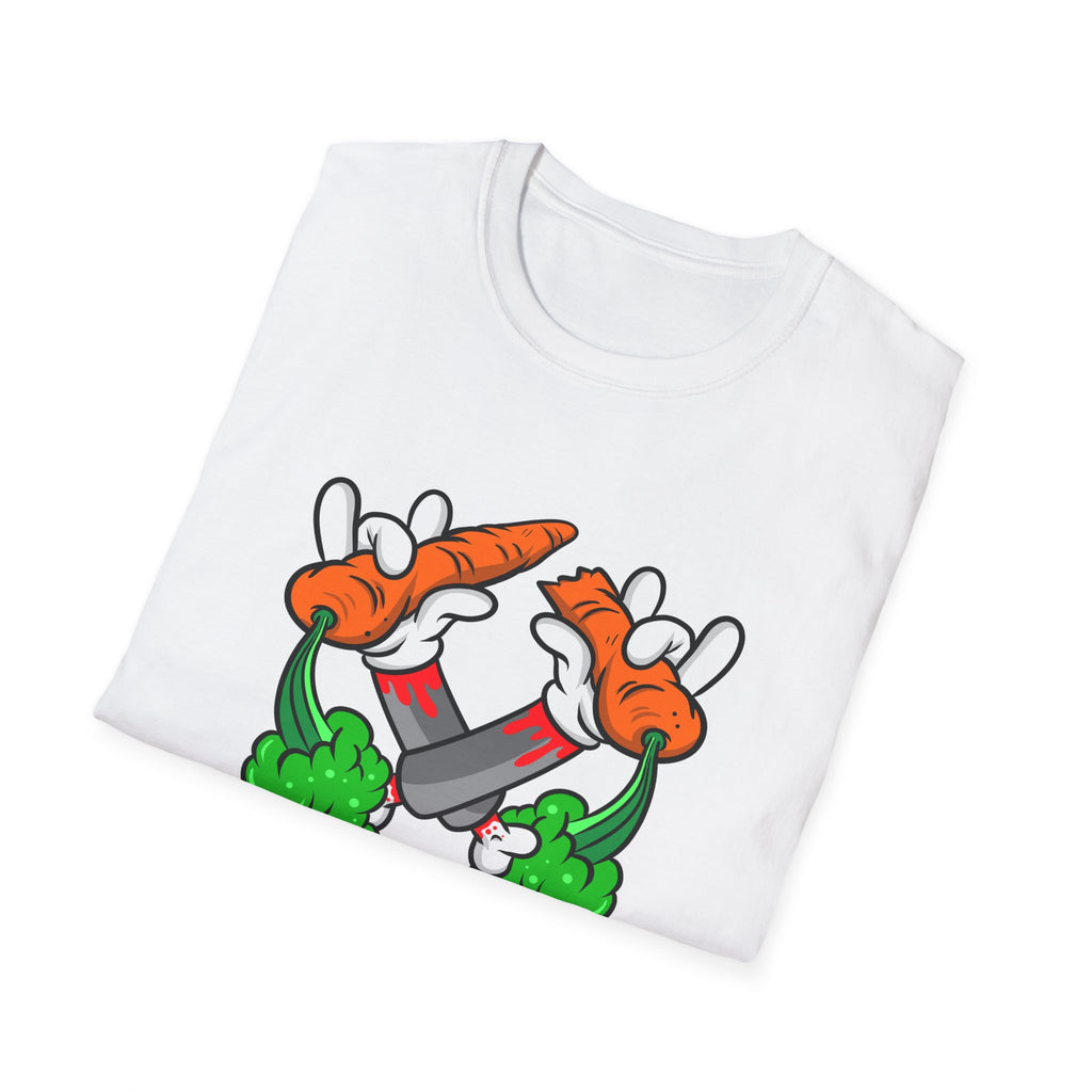 Vintage Cartoon Vegetable T-Shirt - Fun Apparel for Foodies, Gift for Chefs, Unisex Casual Style, Garden Lover Shirt, Eco-Friendly Fashion