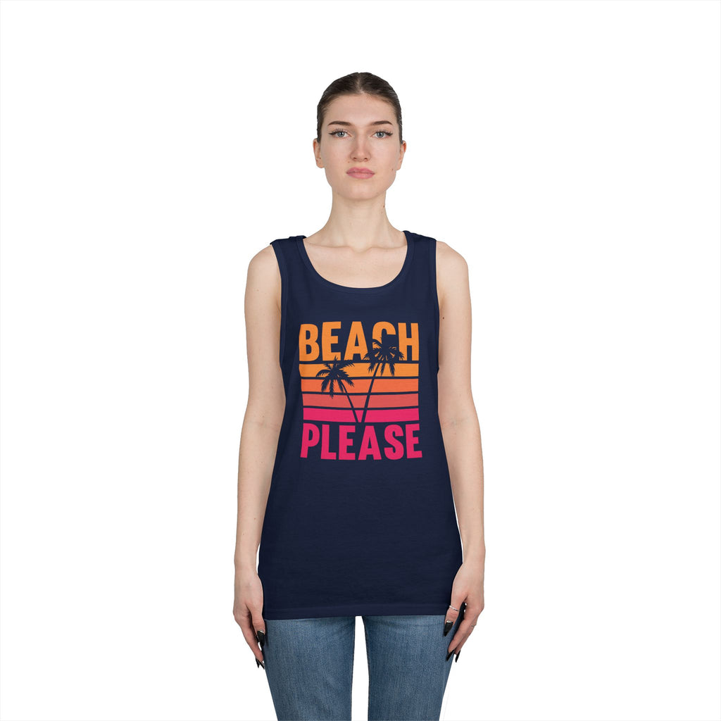 Beach Please Tank Top, Summer Apparel, Unisex Summer Wear, Vacation Style, Gift for Beach Lovers, Pool Party Outfit