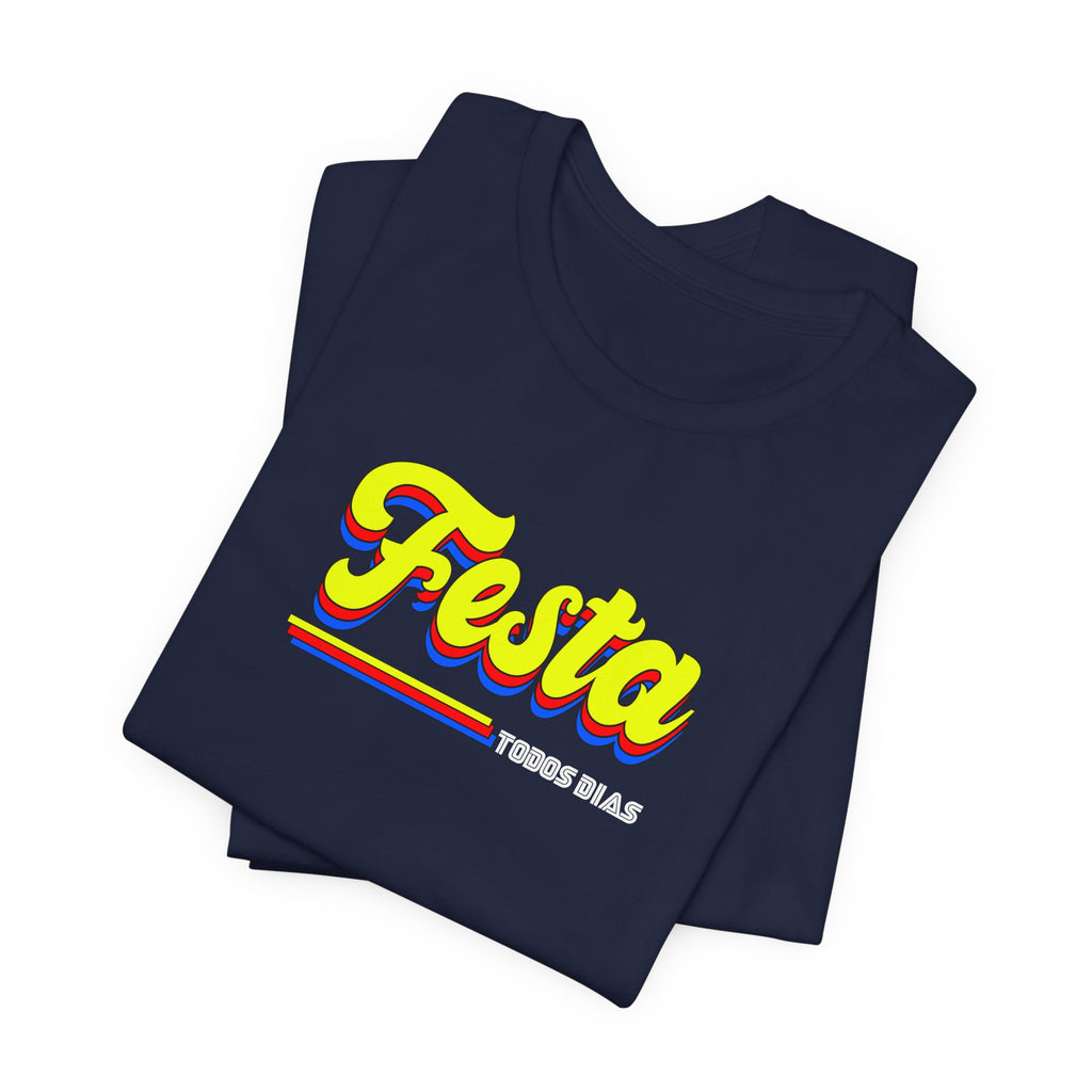 Festa Retro Stripe Tee — "Festa" Graphic T-Shirt