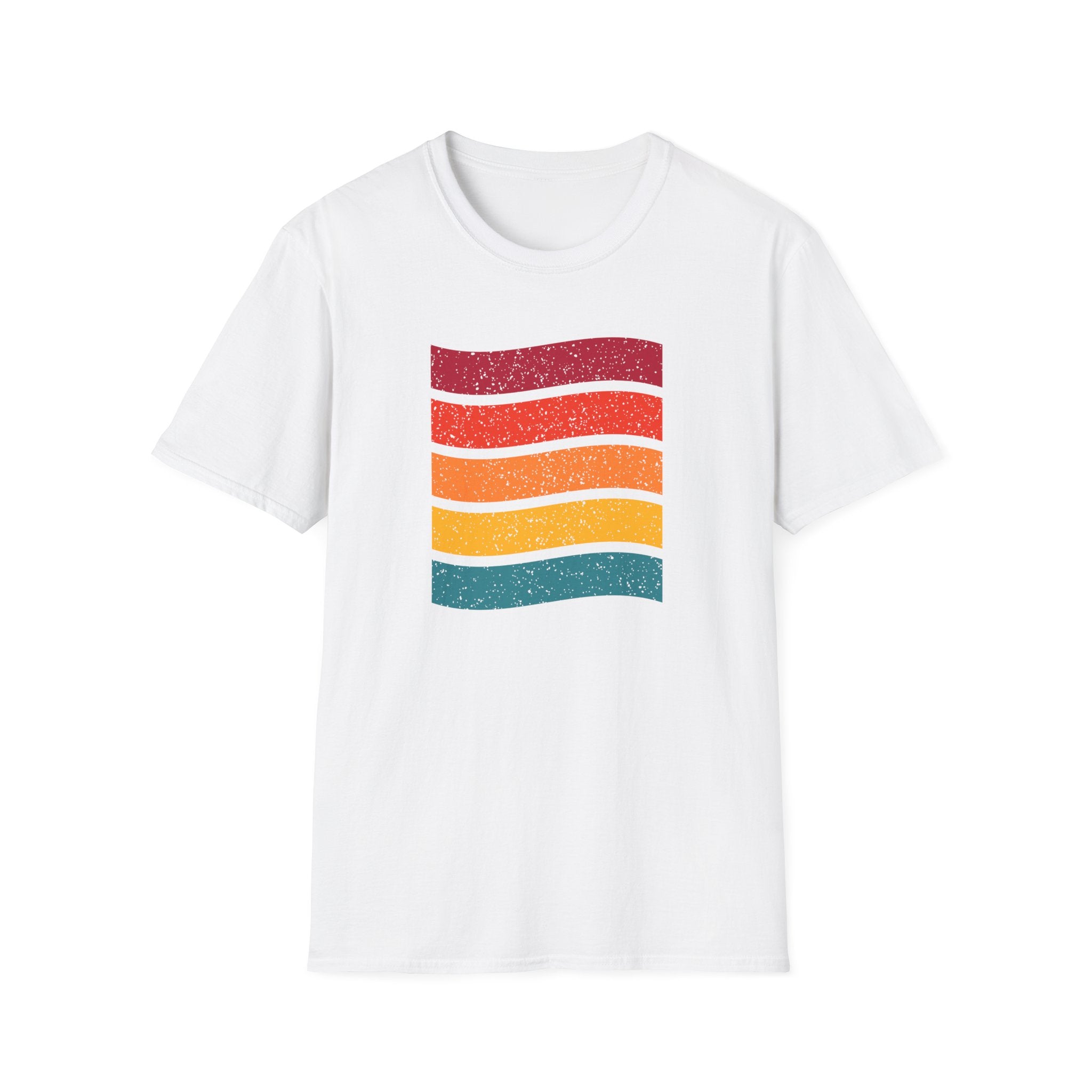 Retro Wave Unisex Softstyle T-Shirt - Colorful Graphic Tee, Casual Style, Summer Fashion, Gift for Friends, Festival Attire