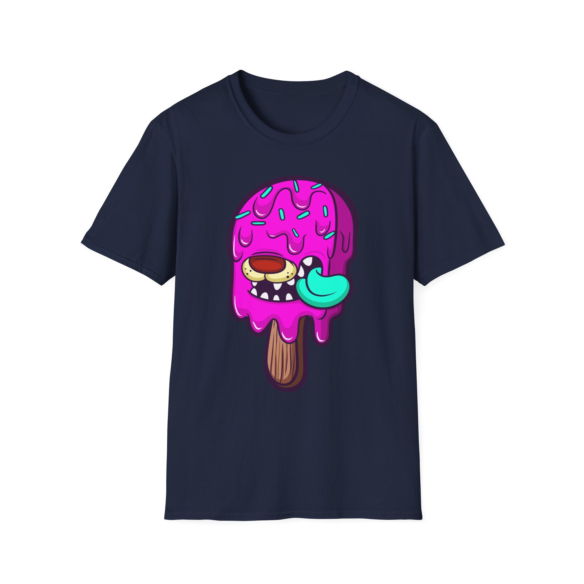 Funny Ice Cream Monster Unisex T-Shirt for Summer Fun, Cute Graphic Tee, Gift for Ice Cream Lovers, Summer Party Shirt, Quirky Gift Idea