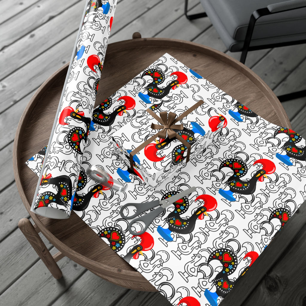 Festive Barcelos Rooster Gift Wrap Papers - Stylish and Playful Wrapping for All Occasions
