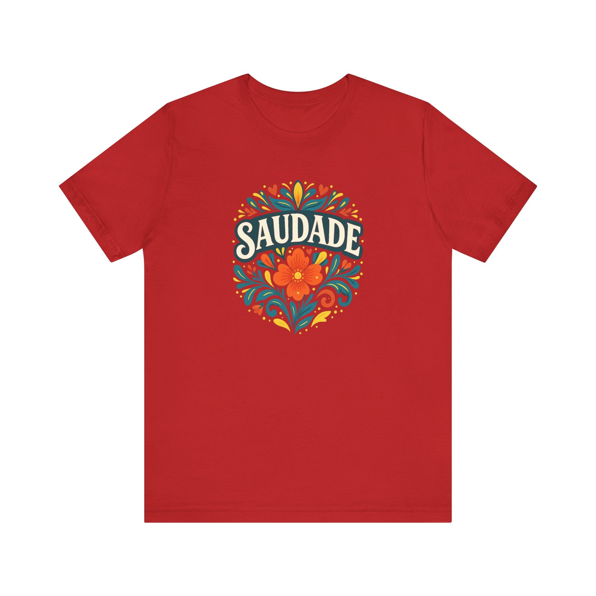 Saudade Floral Graphic Tee — Vintage Portuguese Nostalgia T-Shirt