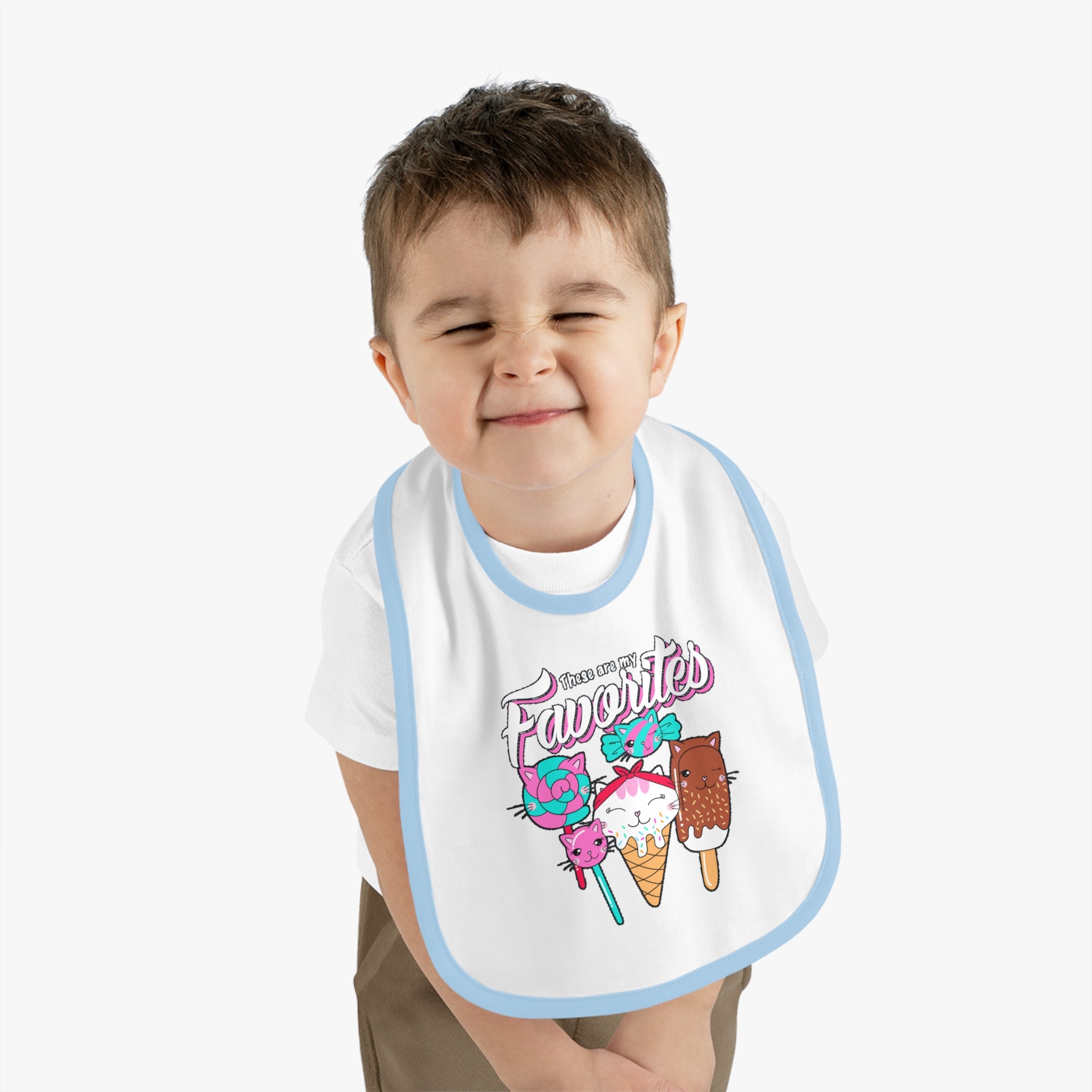 Cute Baby Bib with Ice Cream Design, Fun Bib for Kids, Perfect Baby Shower Gift, Toddler Feeding Bib, Baby Accessories