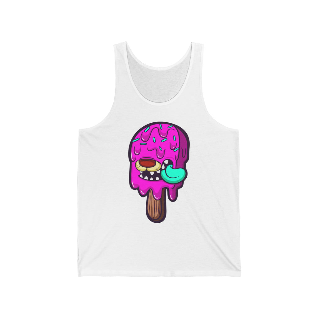 Cute Cartoon Ice Cream Unisex Jersey Tank, Summer Style, Beachwear, Gift for Ice Cream Lovers, Cool Casual Wear, Fun Fashion