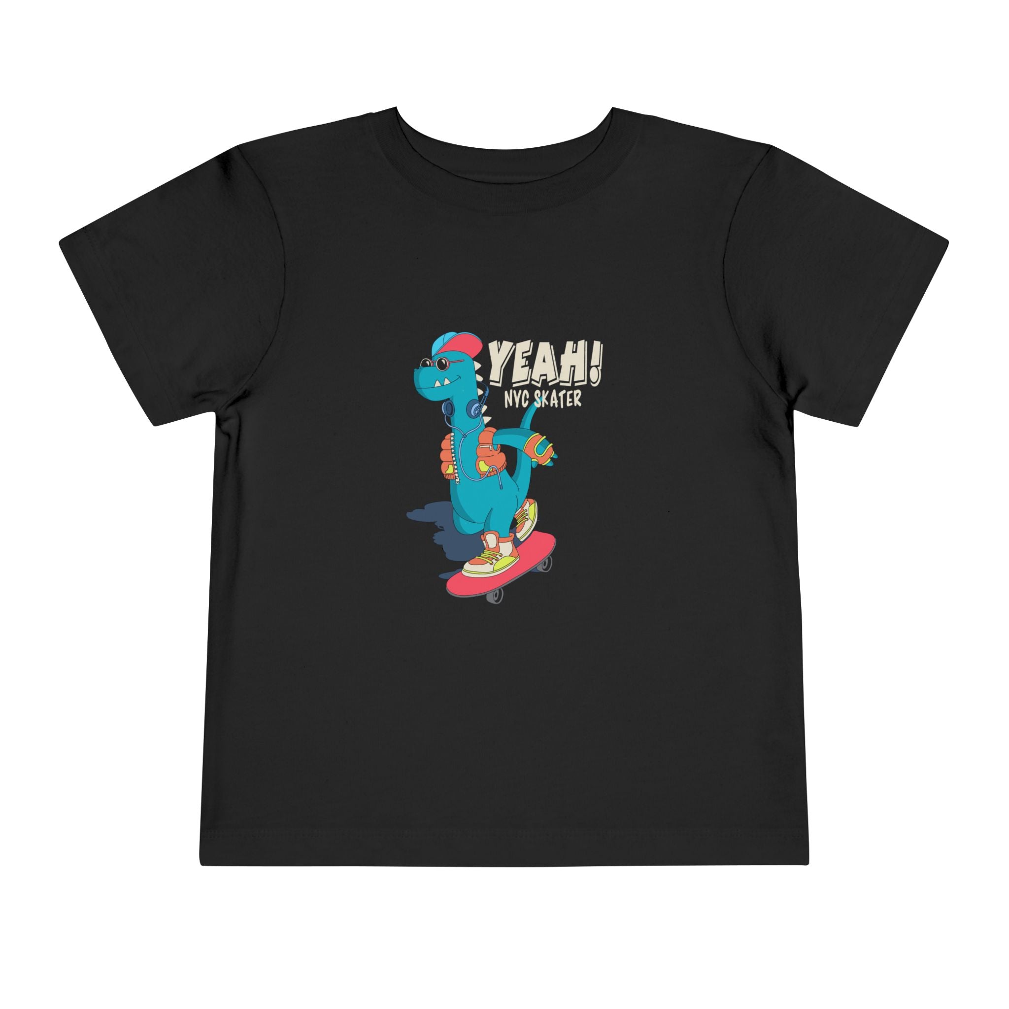 Skater Dinosaur Toddler Tee - Fun Summer Style, Gift for Kids, Playtime Adventures, Birthday Celebration, Cute Graphic T-Shirt