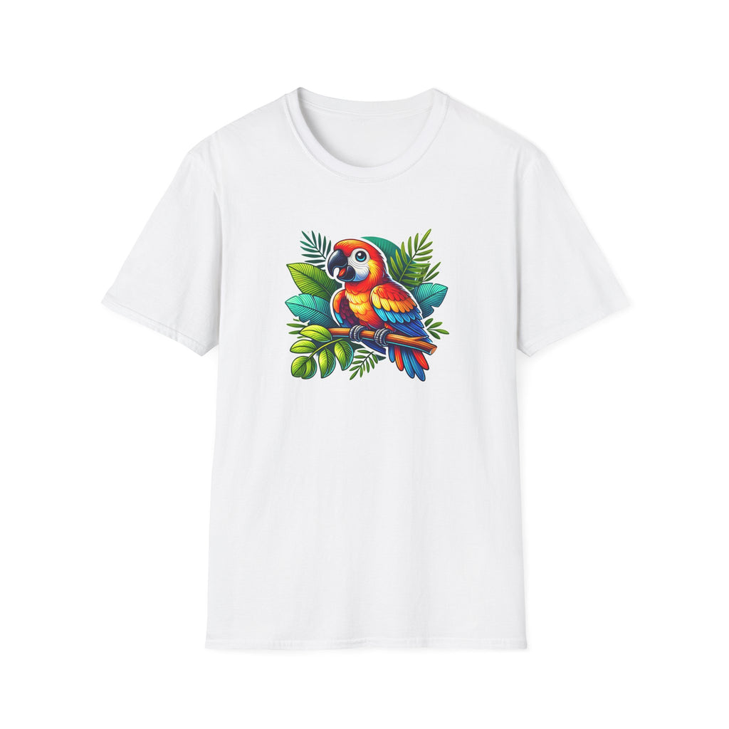 Tropical Parrot T-Shirt, Vibrant Animal Tee, Summer Style, Eco-Friendly Apparel, Perfect Gift for Nature Lovers, Casual Wardrobe Staple