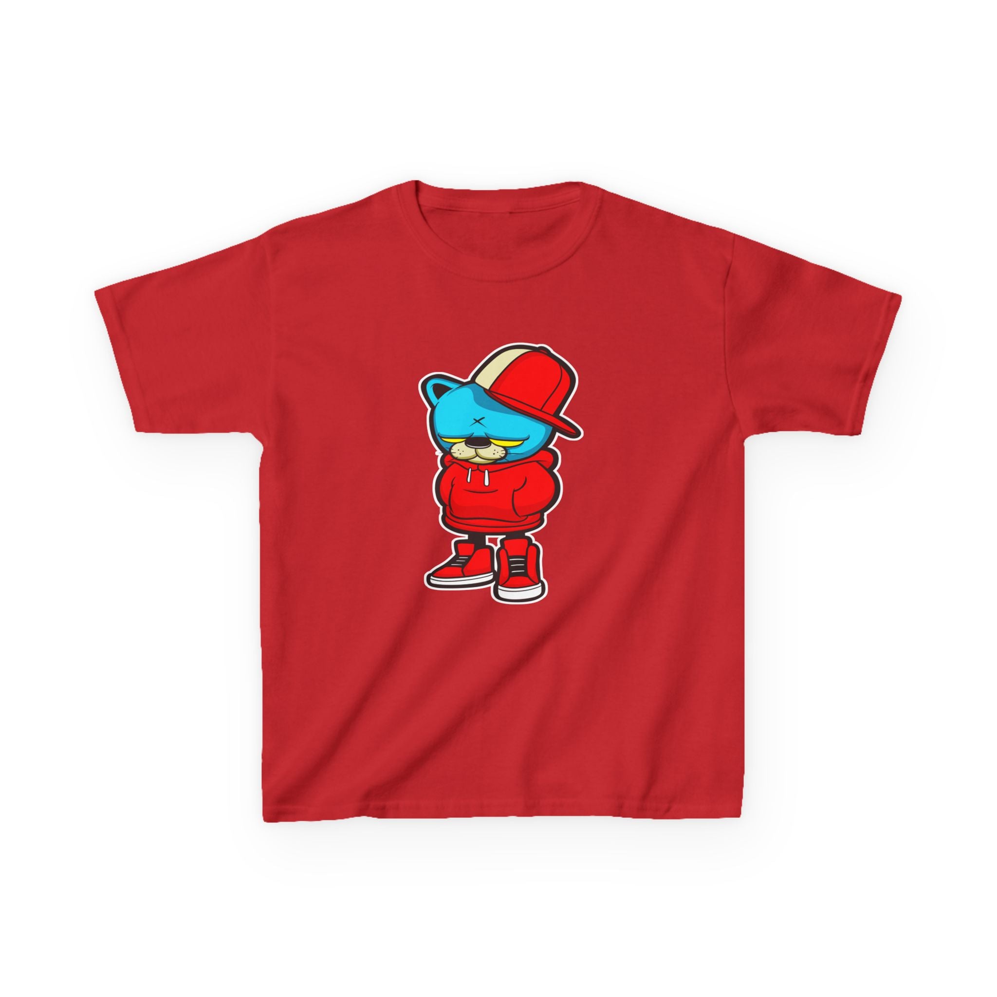 Cool Cartoon Bear Kids Tee, Trendy Youth T-Shirt, Hipster Gift, Cartoon Character Apparel, Streetwear for Kids