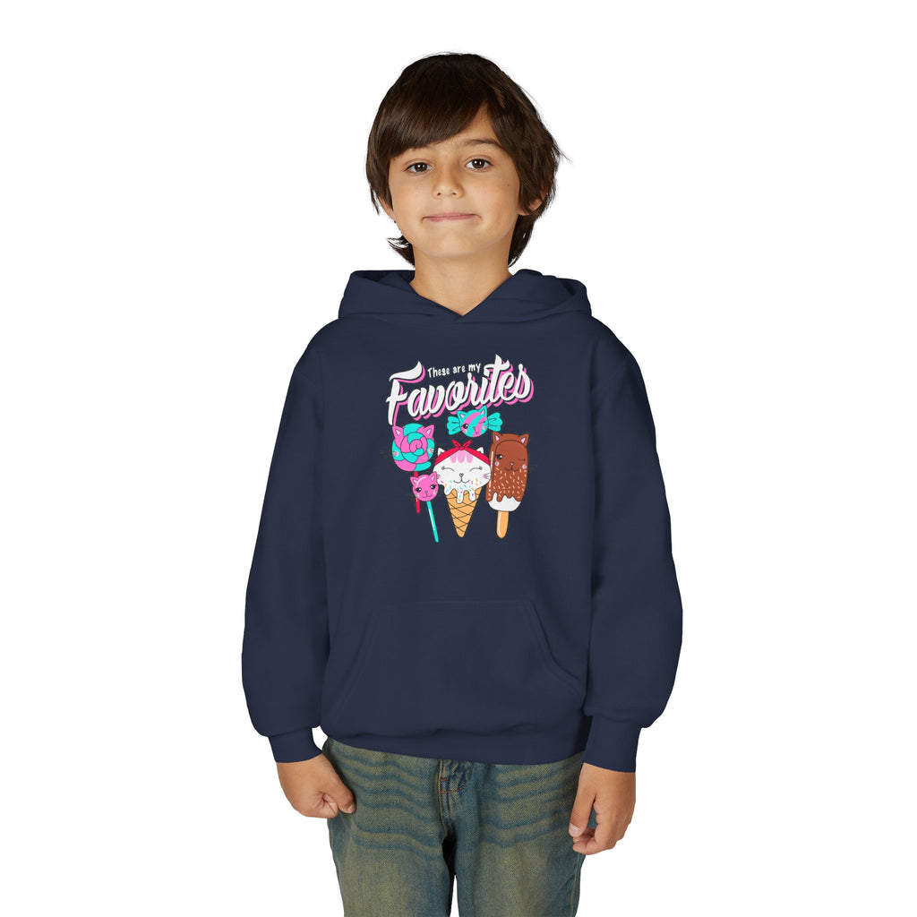 Cute Ice Cream Favorites Youth Hoodie, Summer Apparel, Kids Sweatshirt, Birthday Gift, Cartoon Ice Cream Design
