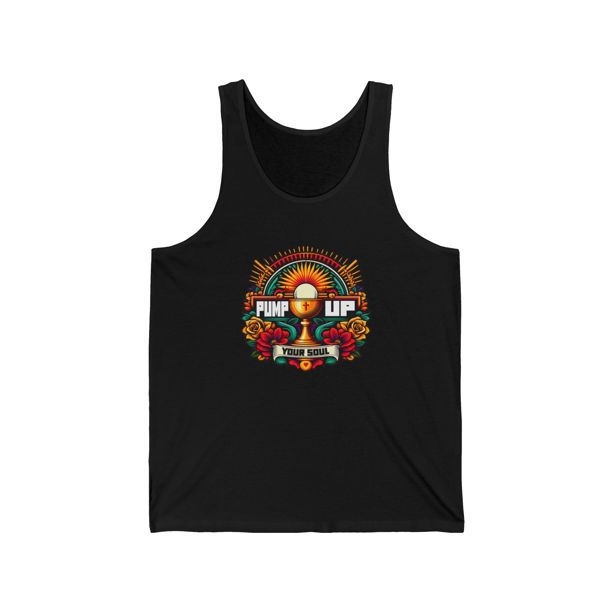 Pump Up Your Soul Tank Top, Motivational Gym Apparel, Summer Activewear, Fitness Gift, Music Festival Top, Unisex Jersey Tank