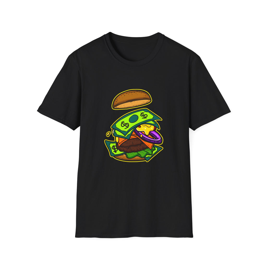 Money Burger Unisex T-Shirt, Funny Foodie Shirt, Perfect for Food Lovers, Gift for Burger Enthusiasts, Casual Weekend Tee, Streetwear