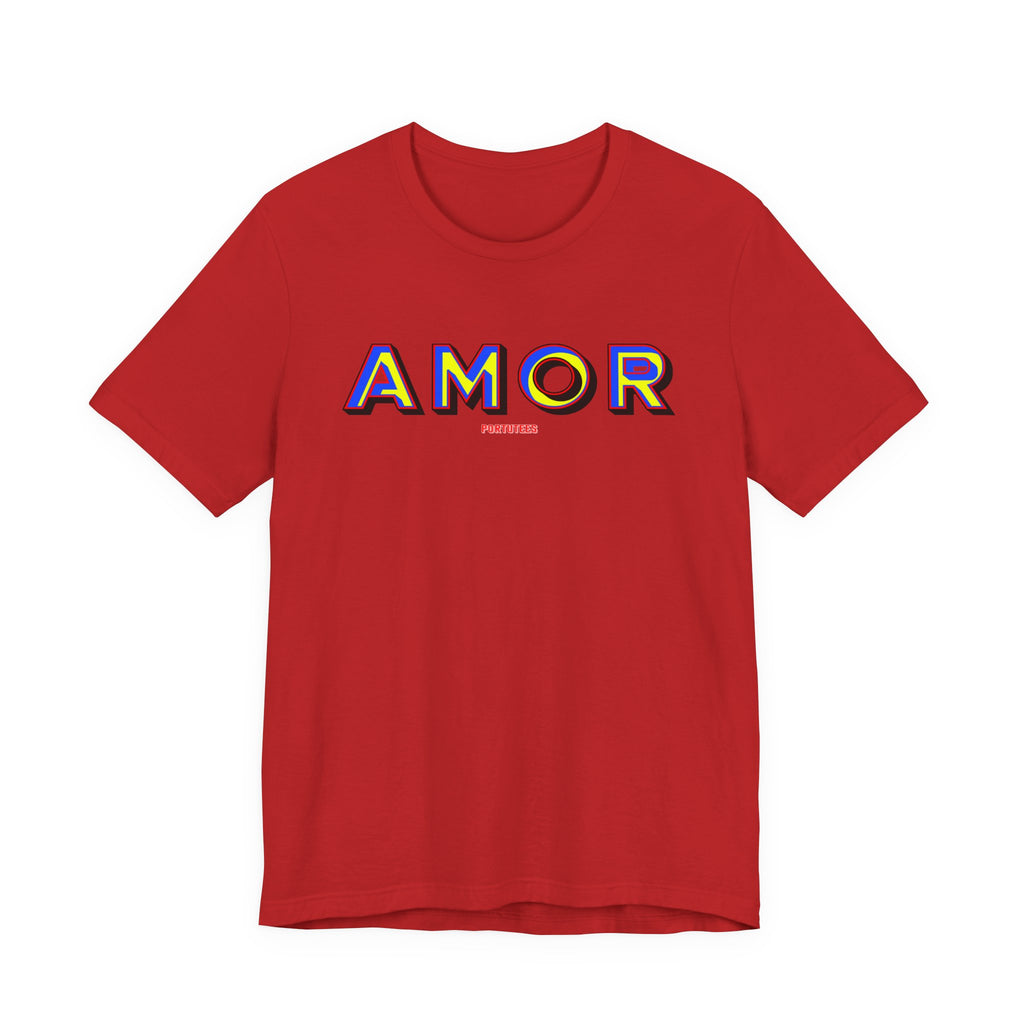 AMOR Graphic Tee — Colorful Retro Love T-Shirt