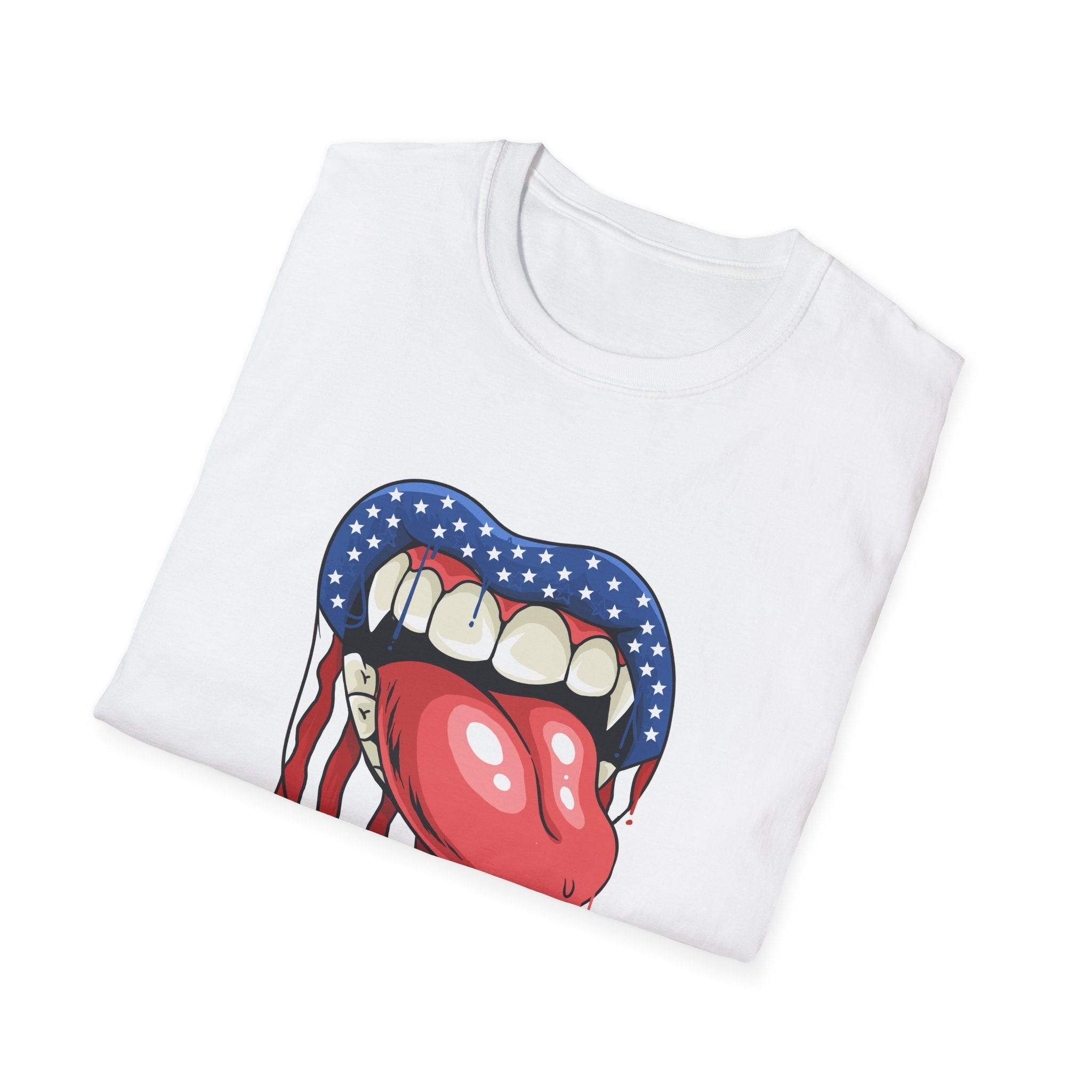 Patriotic Graphic Tee, Softstyle T-Shirt for July 4th, Party Wear, Casual Outfits, Unique Gift for Americans