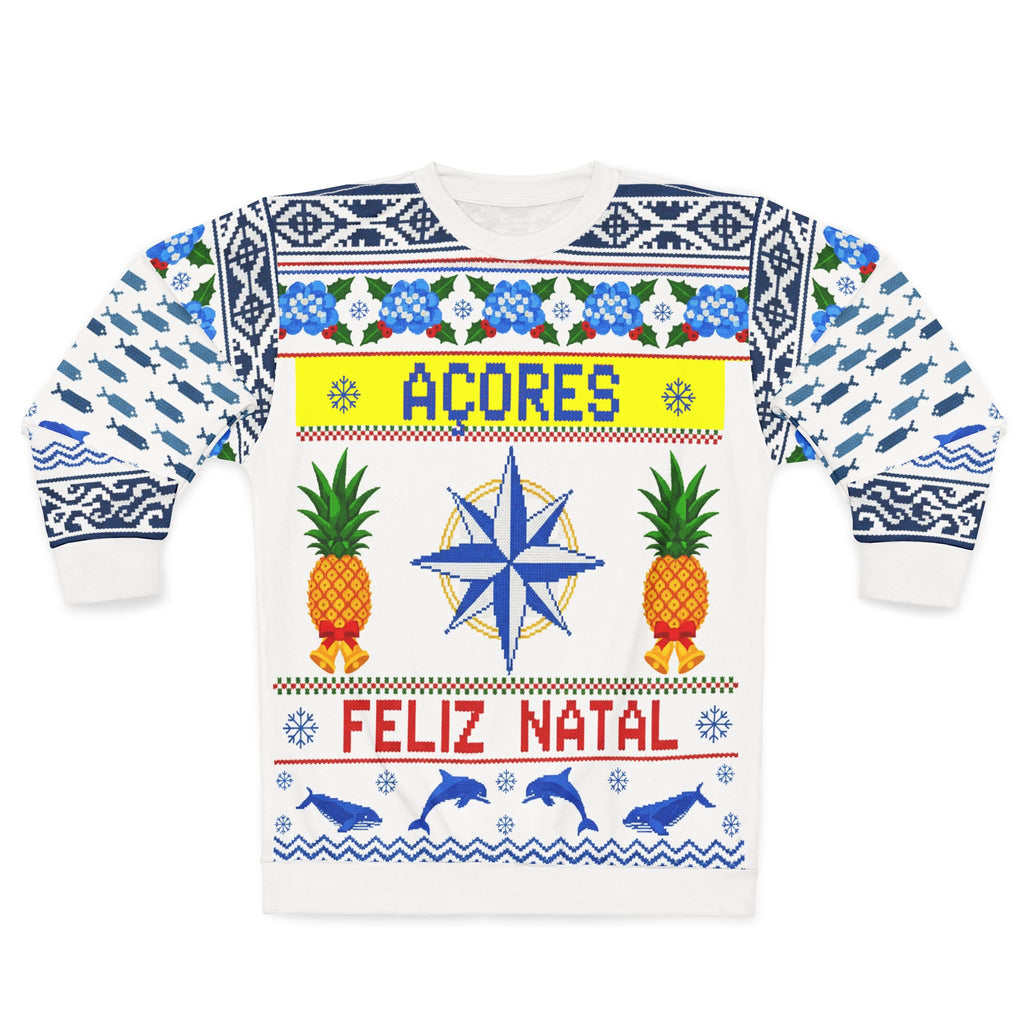 Azores 'Feliz Natal' Holiday Sweater — Nautical Compass & Pineapple Ugly Christmas Sweater