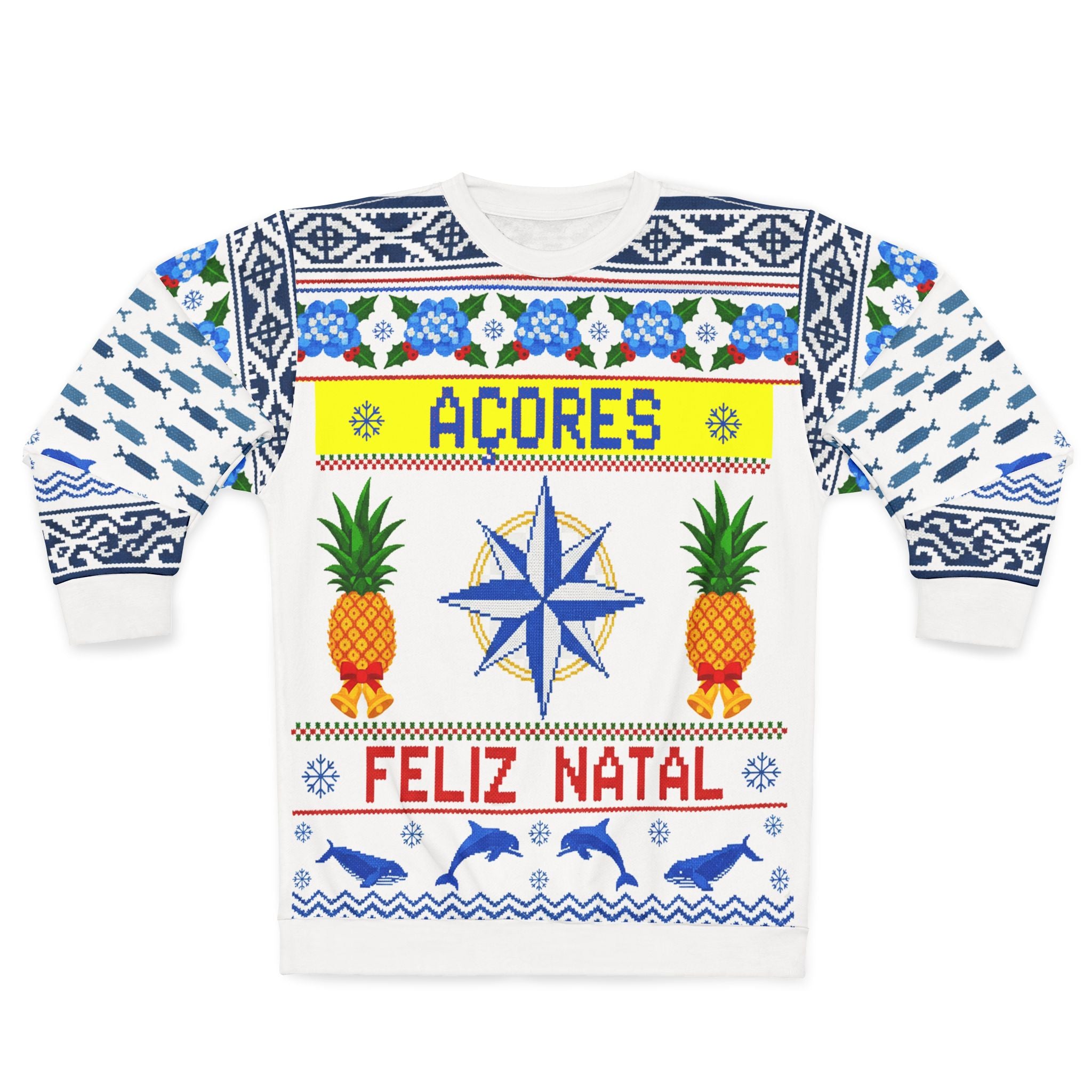 Azores 'Feliz Natal' Holiday Sweater — Nautical Compass & Pineapple Ugly Christmas Sweater