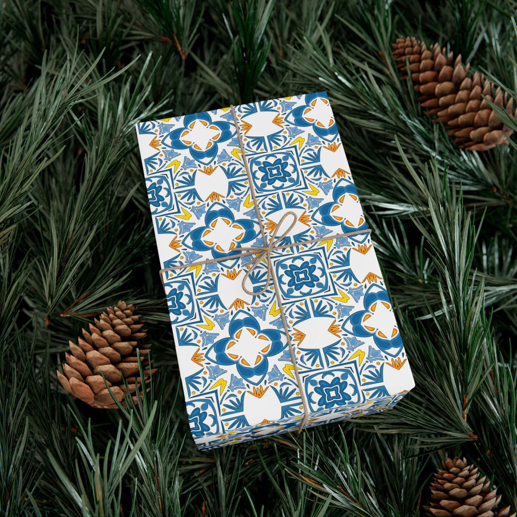 Portuguese Azulejos Gift Wrapping Paper for Special Occasions, Parties, Weddings, and Holidays