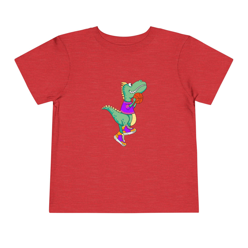 Dino Basketball Toddler Tee, Cute Dino Shirt, Kids Sports T-Shirt, Birthday Gift for Boys and Girls, Toddler Apparel, Playful Style