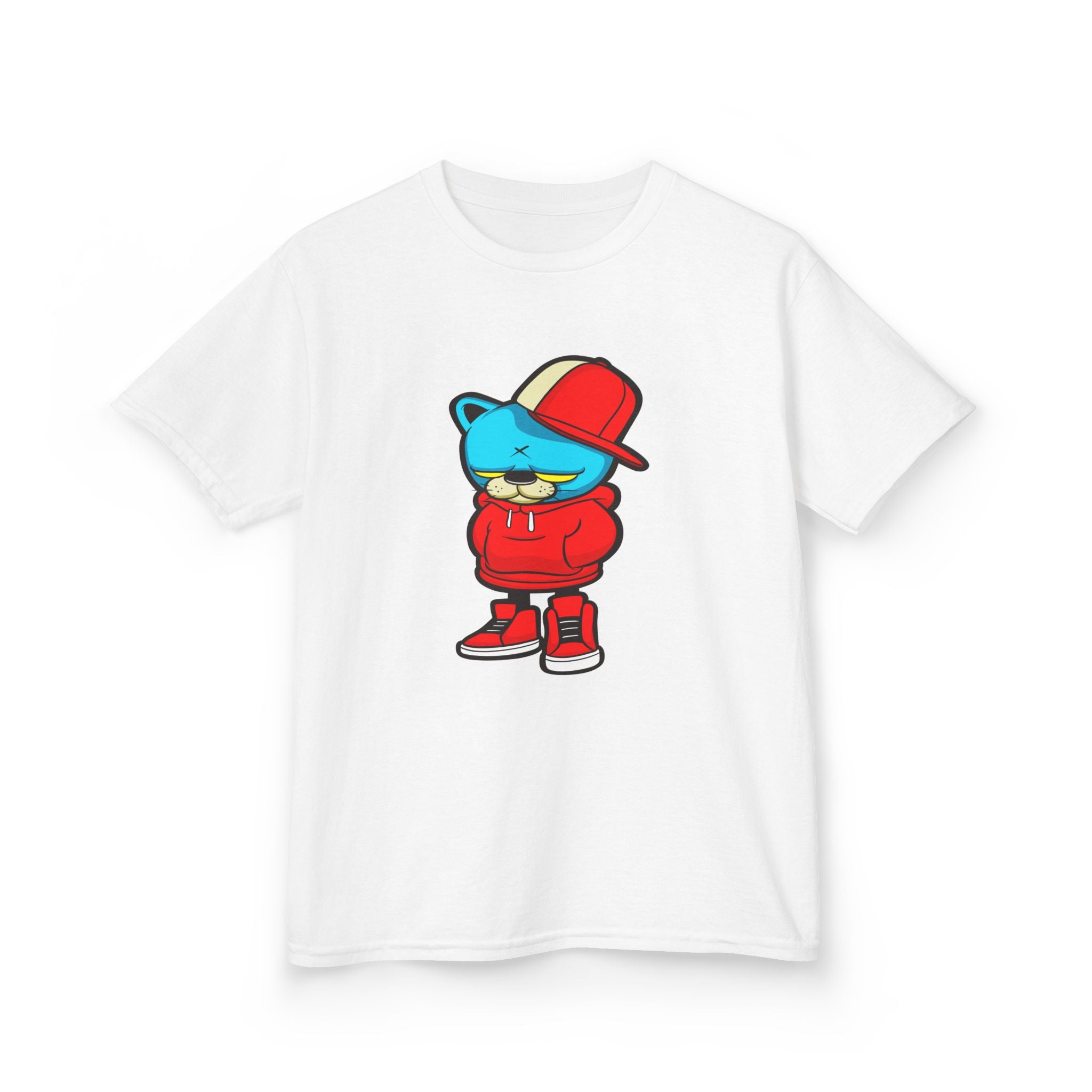 Cool Cartoon Bear Kids Tee, Trendy Youth T-Shirt, Hipster Gift, Cartoon Character Apparel, Streetwear for Kids
