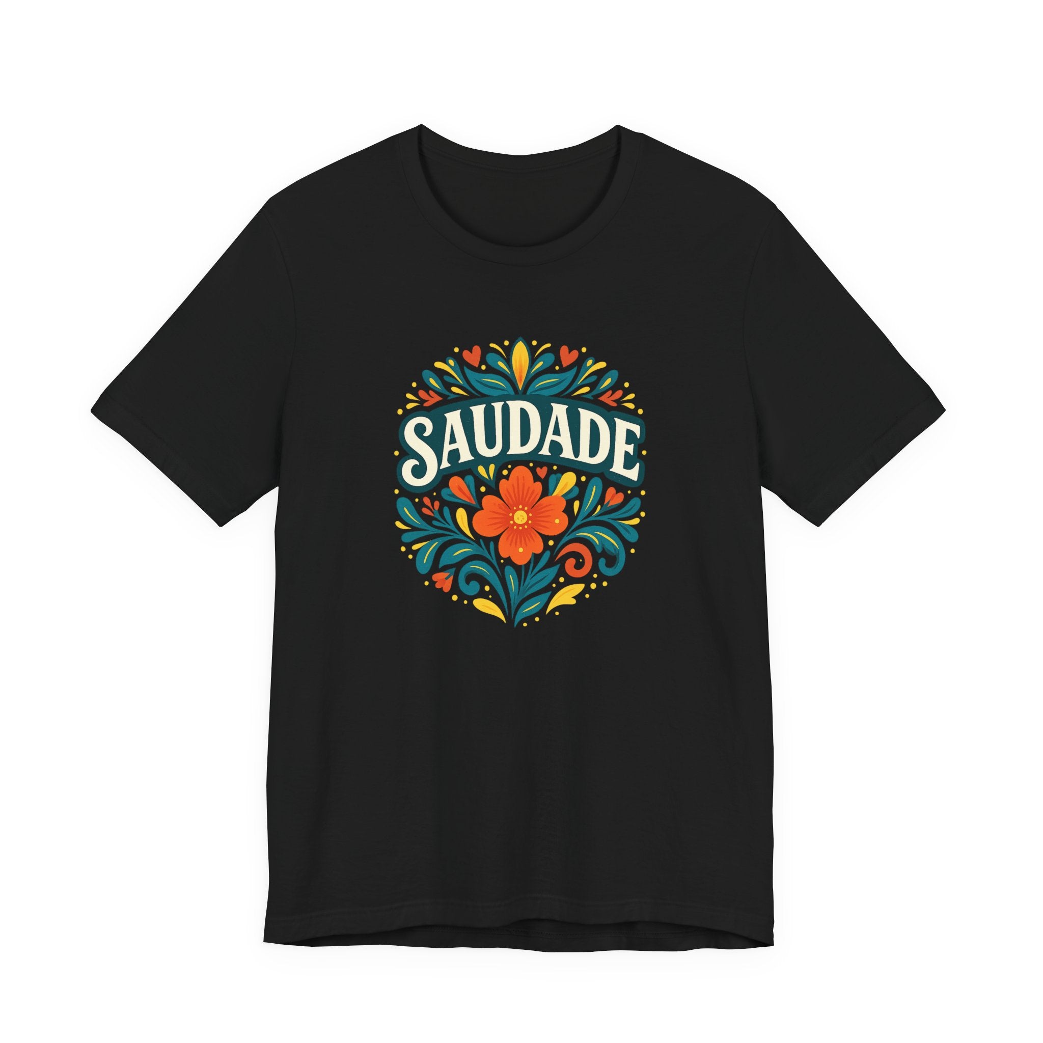 Saudade Floral Graphic Tee — Vintage Portuguese Nostalgia T-Shirt
