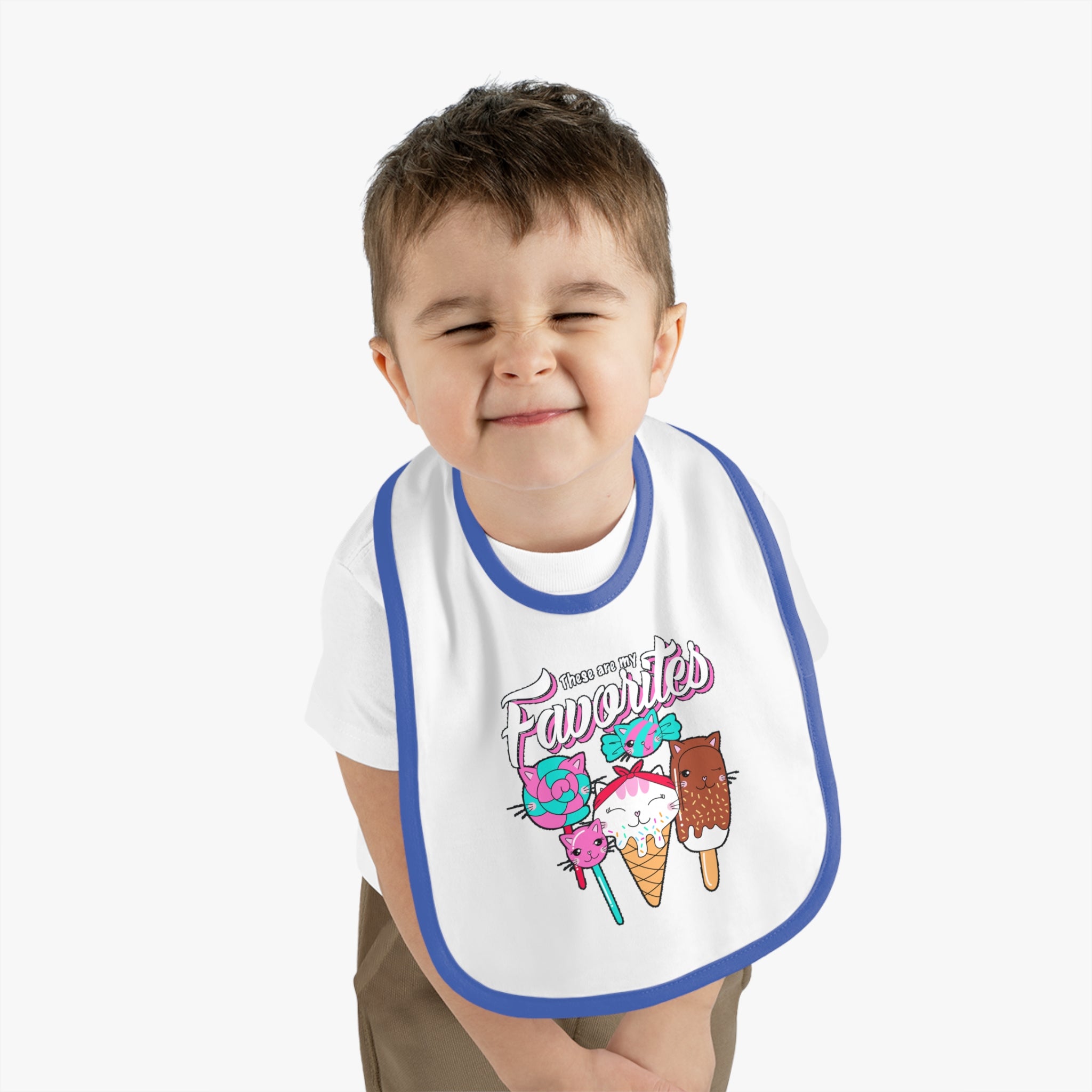 Cute Baby Bib with Ice Cream Design, Fun Bib for Kids, Perfect Baby Shower Gift, Toddler Feeding Bib, Baby Accessories