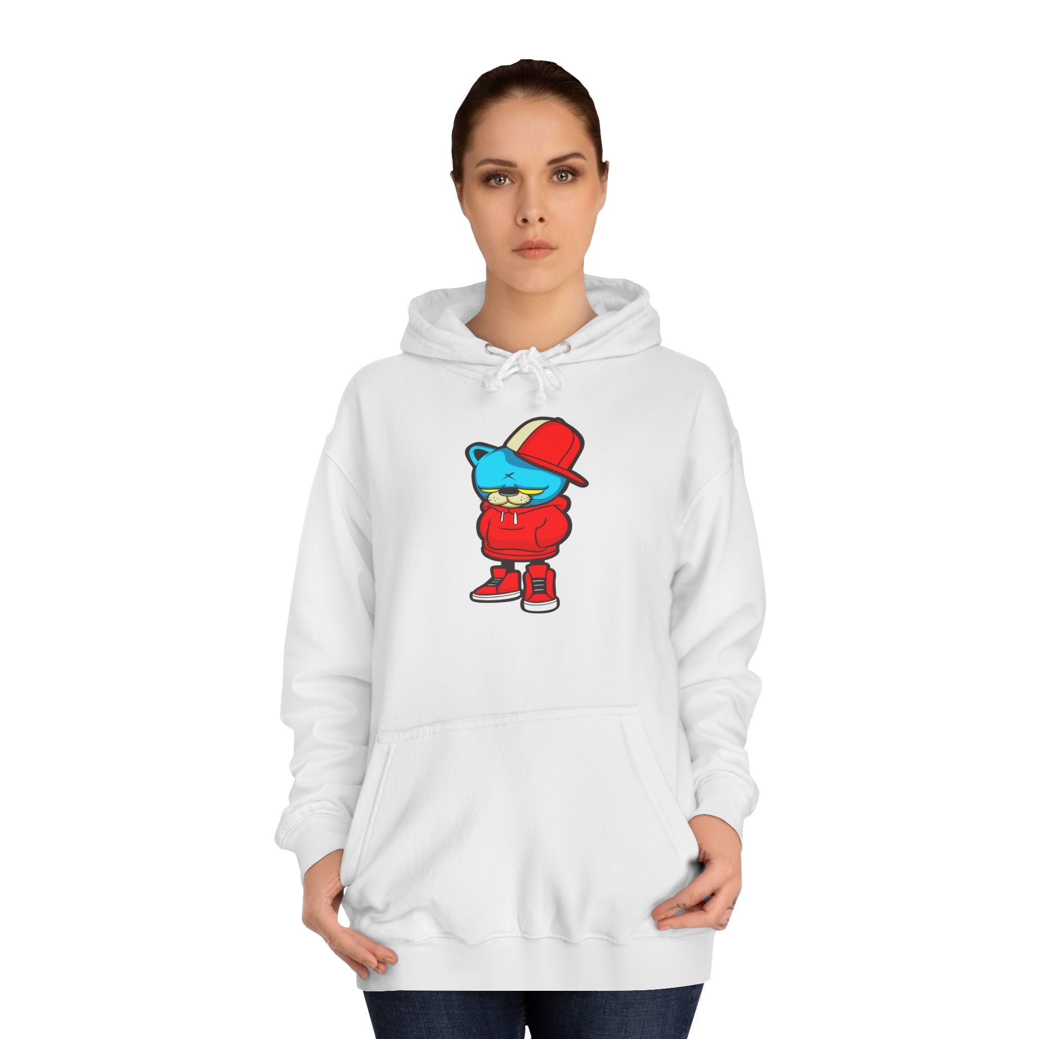 Trendy Cartoon Cat Hoodie | Unisex Streetwear, College Apparel, Graphic Hooded Sweatshirt, Cute Gift for Him or Her