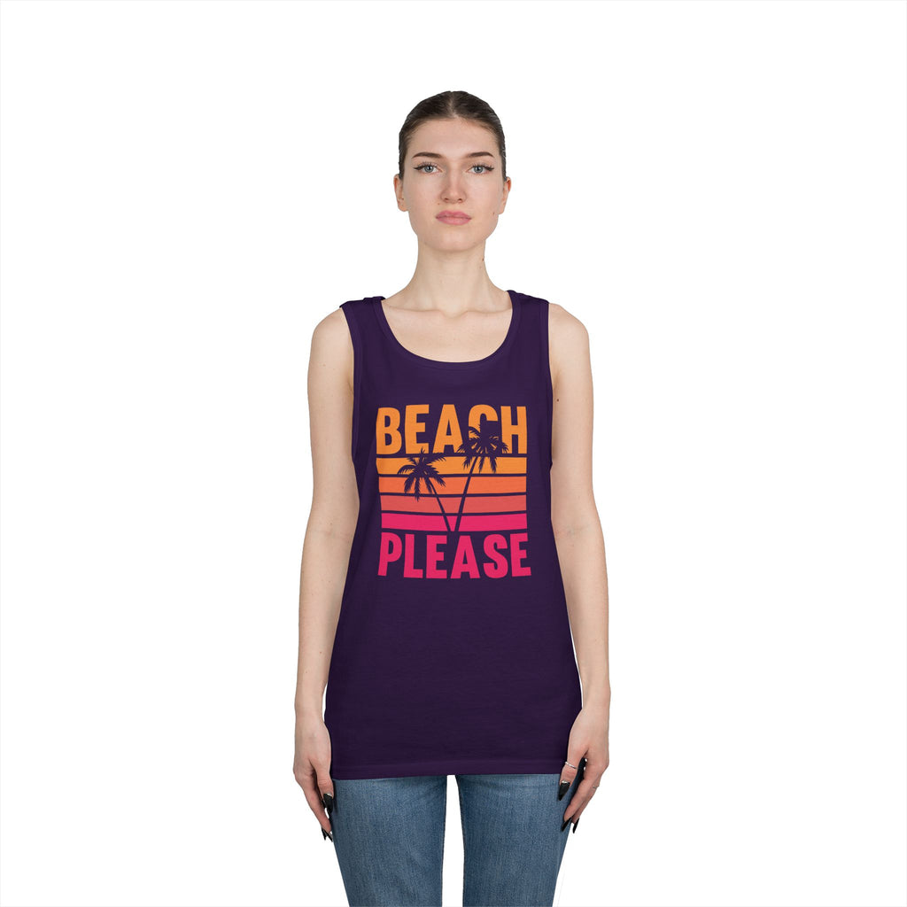 Beach Please Tank Top, Summer Apparel, Unisex Summer Wear, Vacation Style, Gift for Beach Lovers, Pool Party Outfit