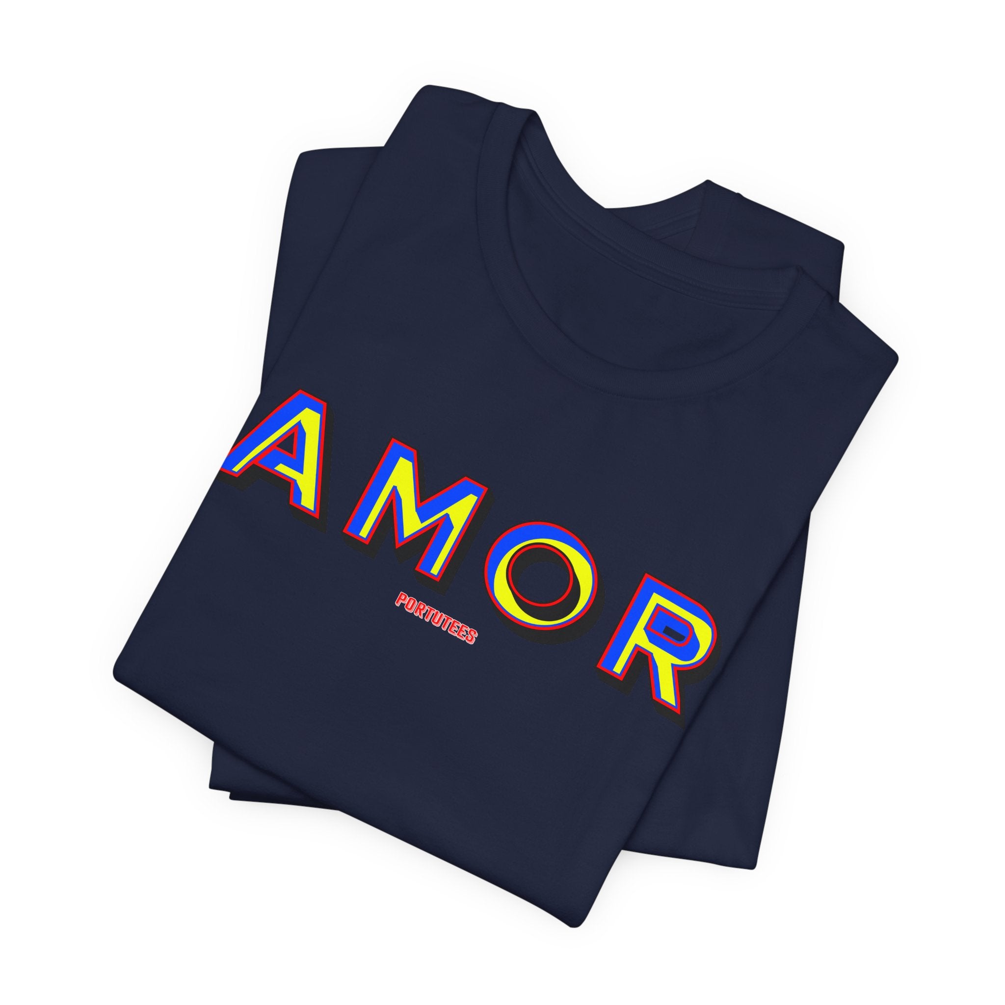 AMOR Graphic Tee — Colorful Retro Love T-Shirt