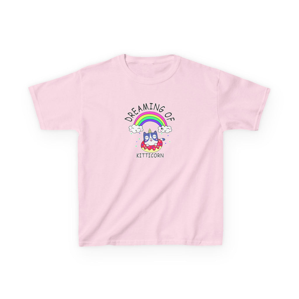 Dreaming of Kitticorn Kids Tee, Cute Cat Shirt, Fun Kids Apparel, Rainbow Tshirt, Birthday Gift, Summer Outfit