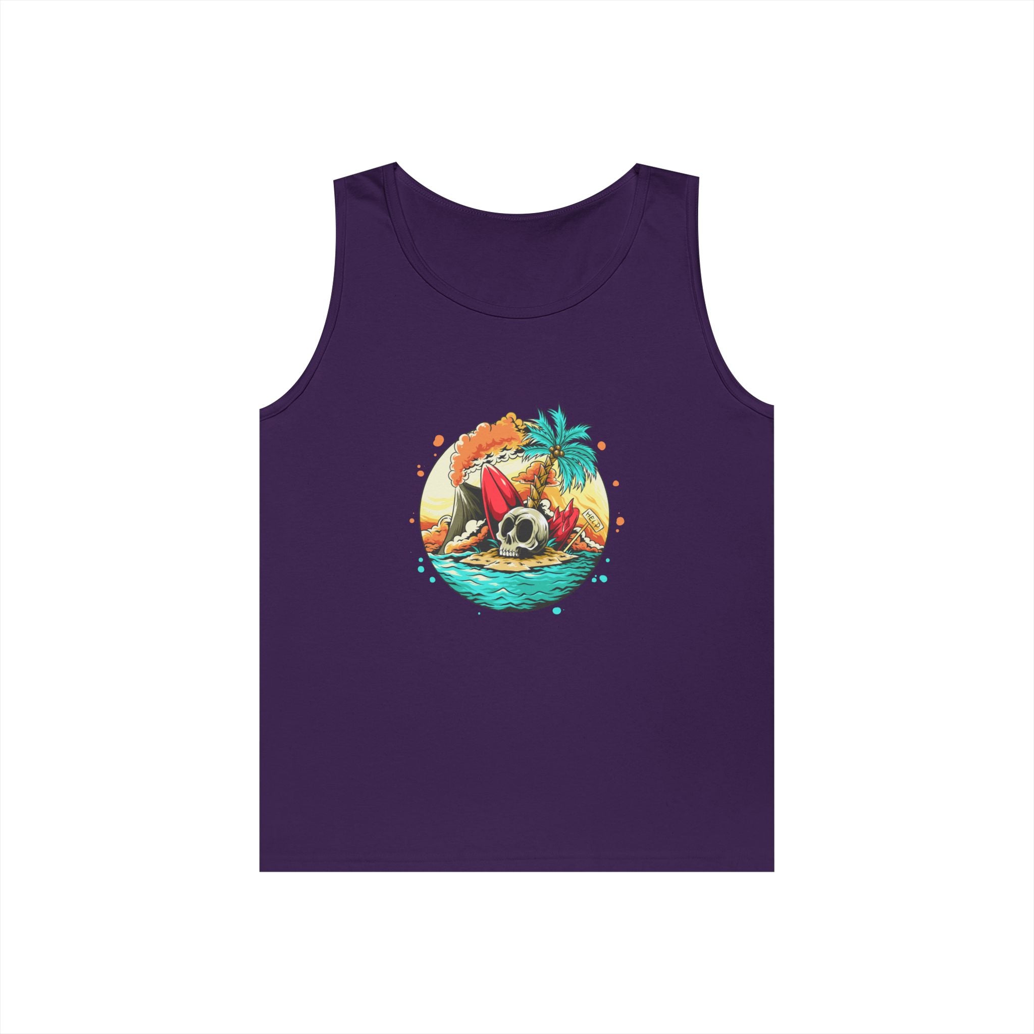 Beach Vibes Unisex Heavy Cotton Tank Top, Perfect for Summer, Casual Wear, Beach Days, Vacation, Festival Outfit