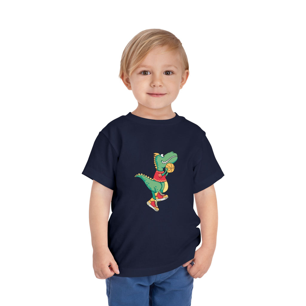 Dino Basketball Toddler Tee, Cute Dino Shirt, Kids Sports T-Shirt, Birthday Gift for Boys and Girls, Toddler Apparel, Playful Style
