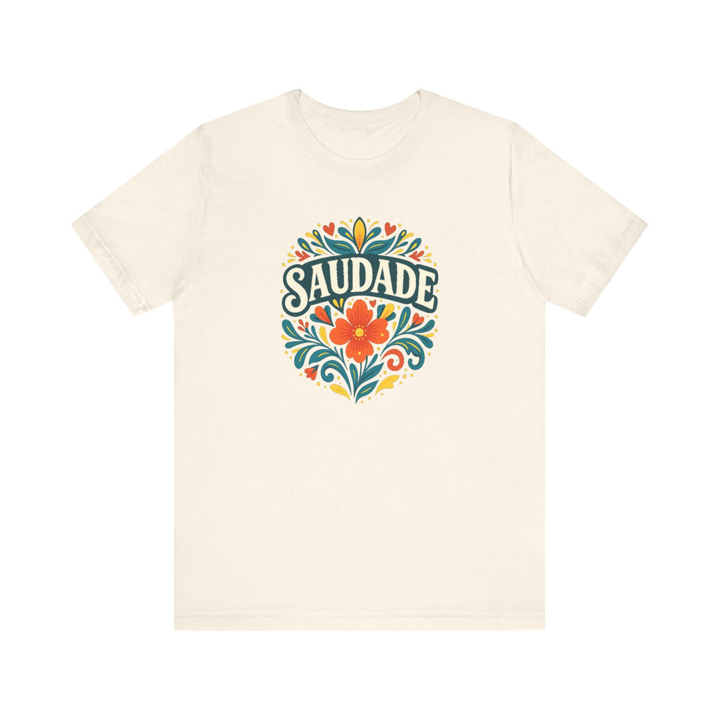 Saudade Floral Graphic Tee — Vintage Portuguese Nostalgia T-Shirt