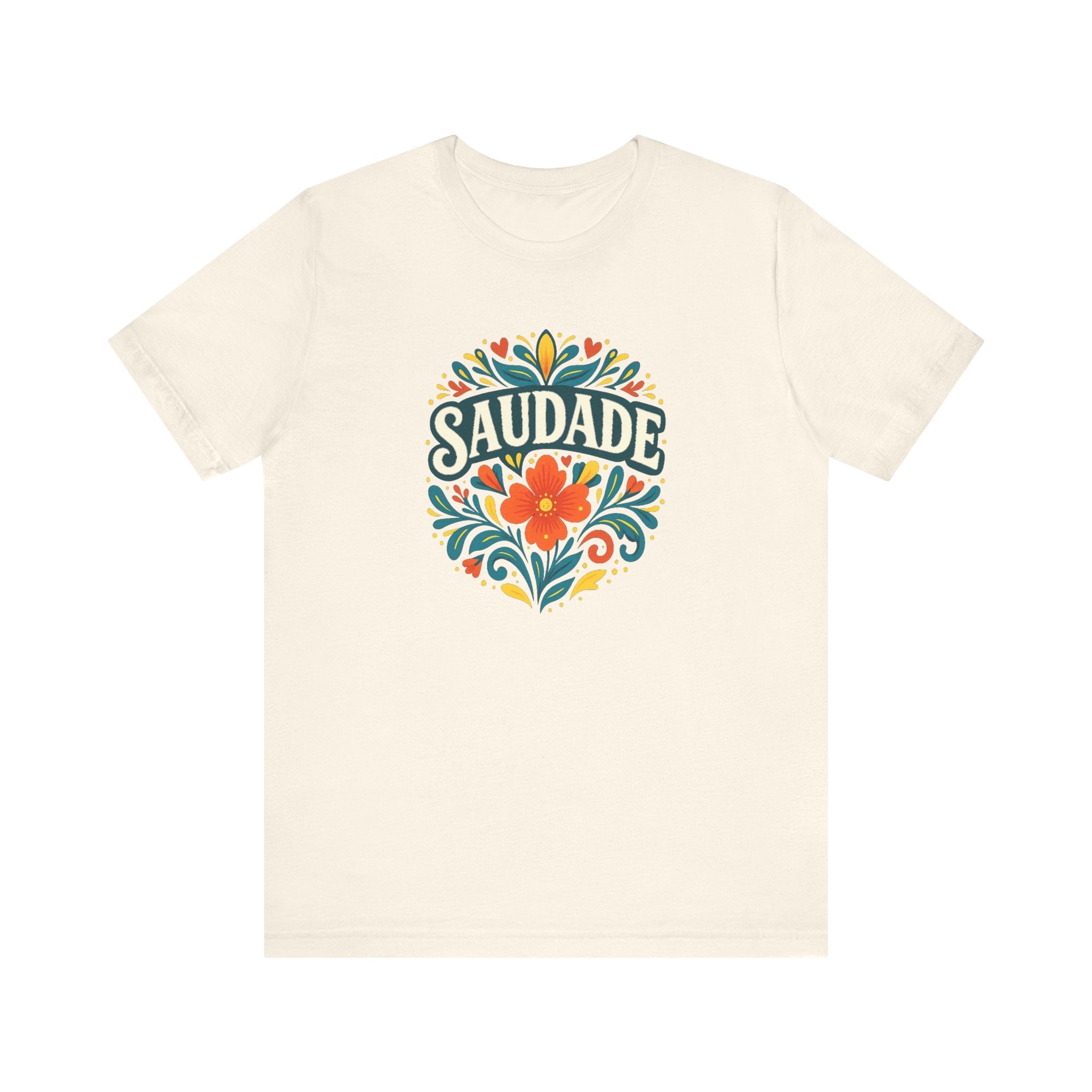 Saudade Floral Graphic Tee — Vintage Portuguese Nostalgia T-Shirt