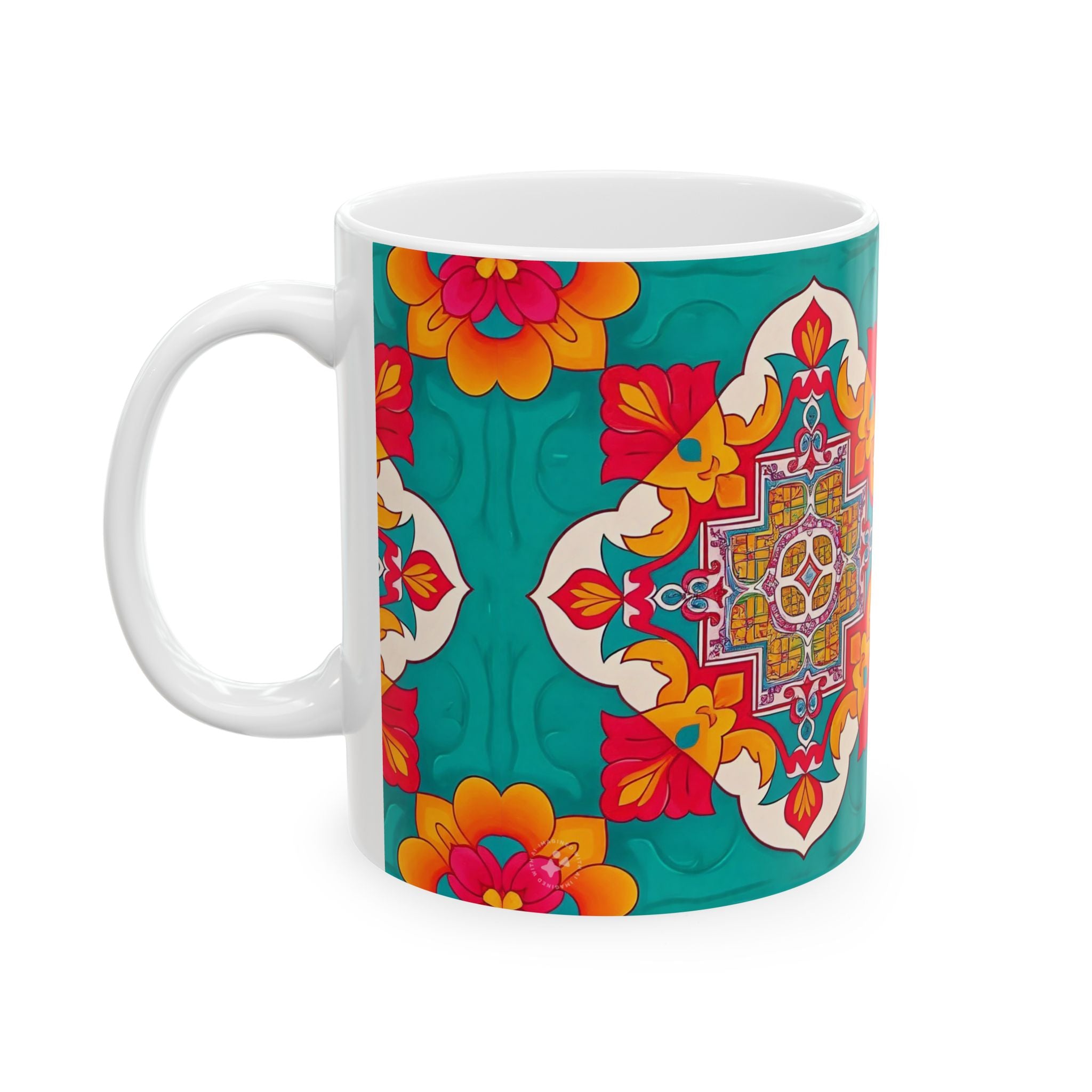 Colorful Bohemian Ceramic Mug, Unique Gift for Coffee Lovers, Home Decor, Tea Time, Artsy Mugs, Personalized Holiday Gift