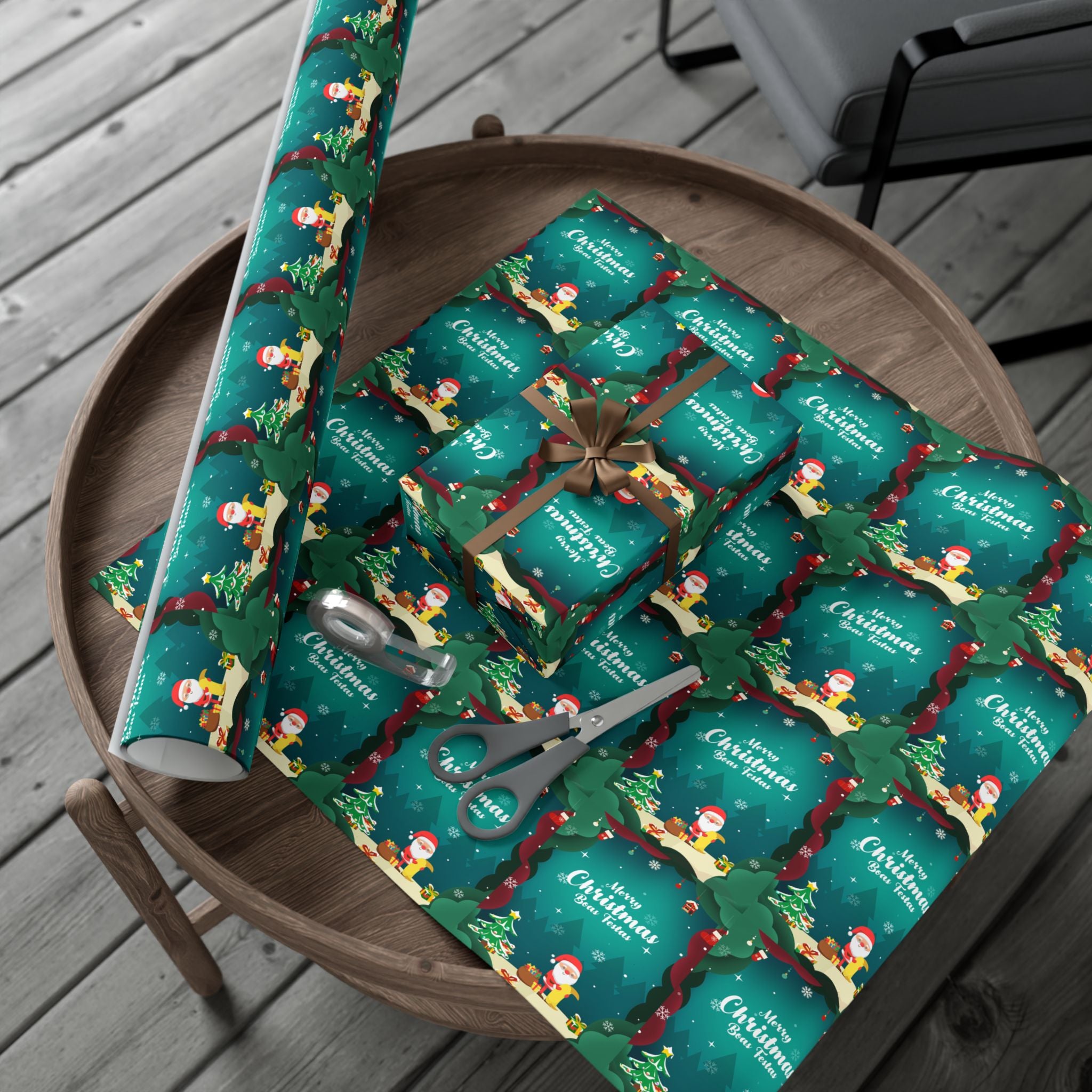 Boas Festas Merry Christmas Gift Wrap Papers, Holiday Wrapping Paper, Eco-Friendly Packaging, Merry Christmas Decor, Gift Presentation
